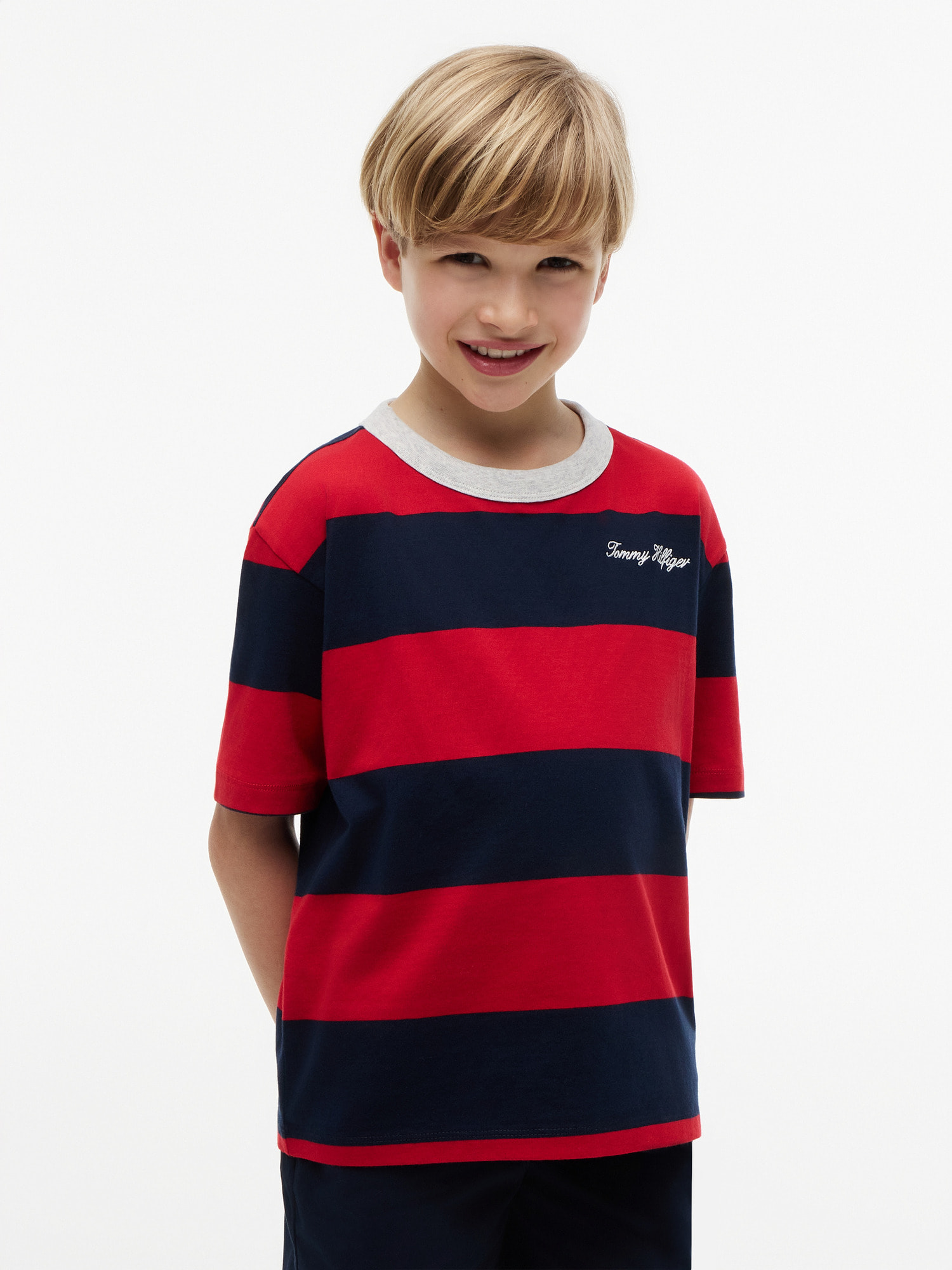 BOYS ストライプグラフィックショートスリーブTシャツ | トミー