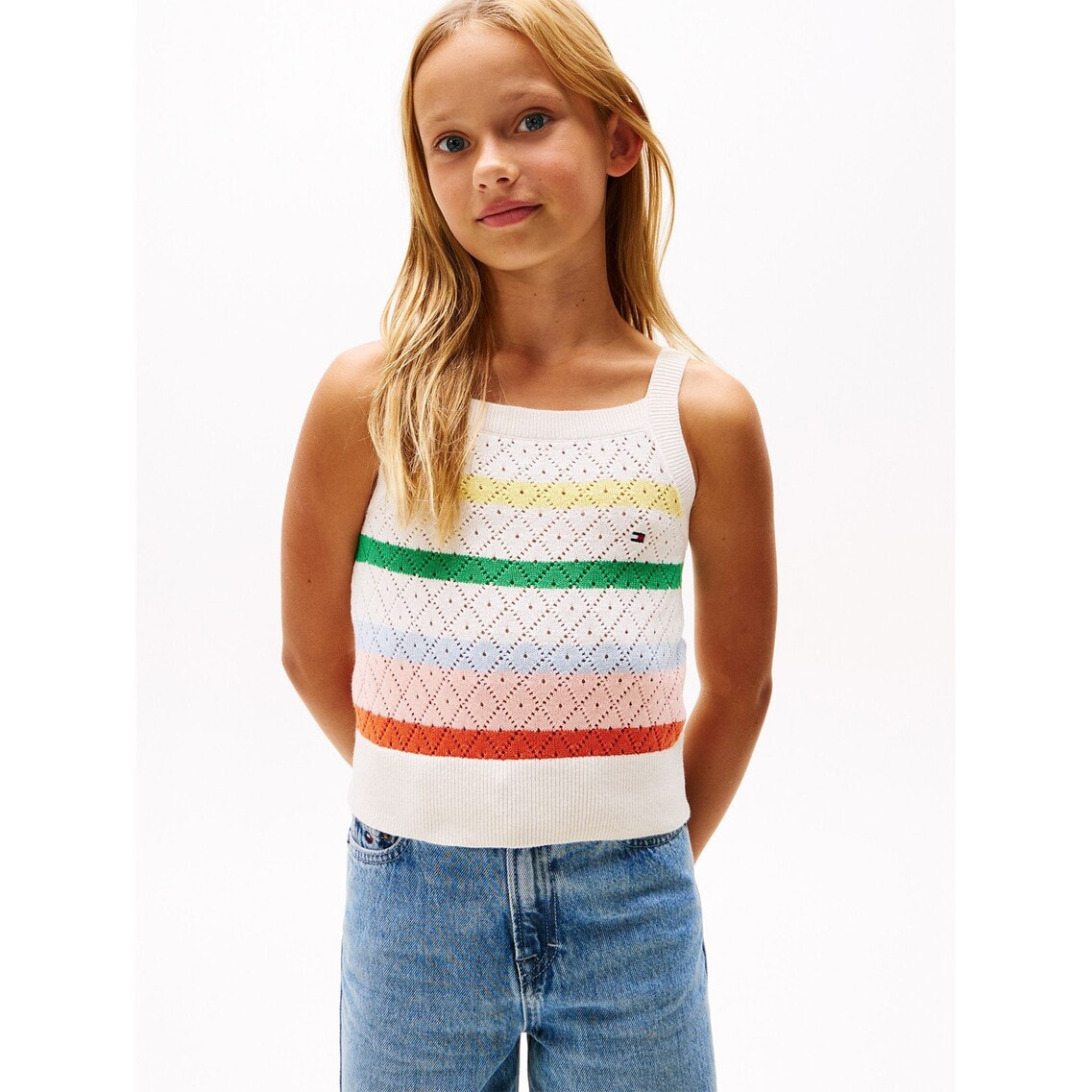 売れ筋商品|||トミーヒルフィガー Tシャツ レディース トップス SLIM BUBBLE TANK - Top - sugarplum blue 2点でさらに10％OFF】GIRLS クロッシェタンクトップ | トミー