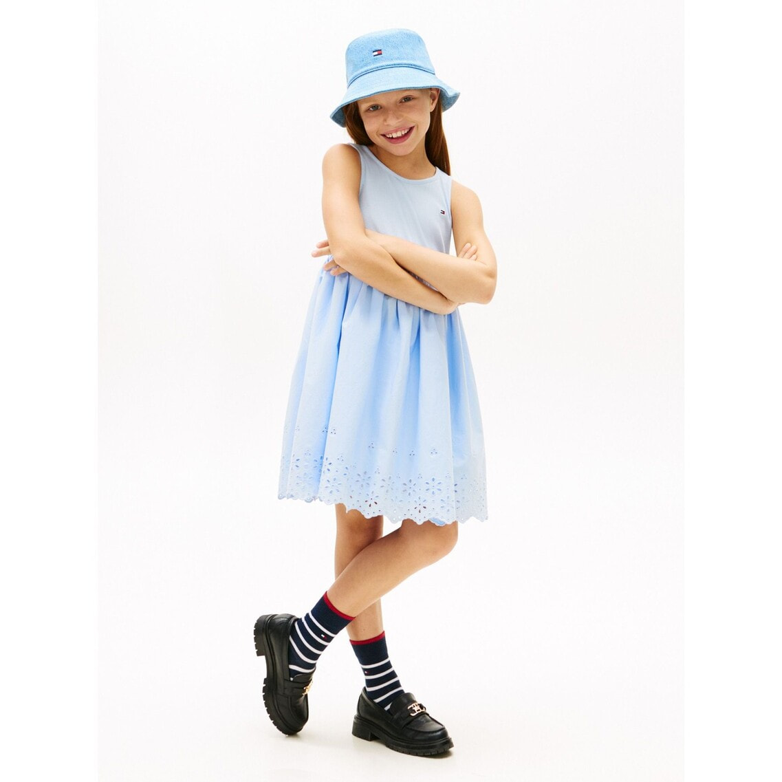 2点でさらに10％ off】GIRLS カットワークレースコンビワンピース