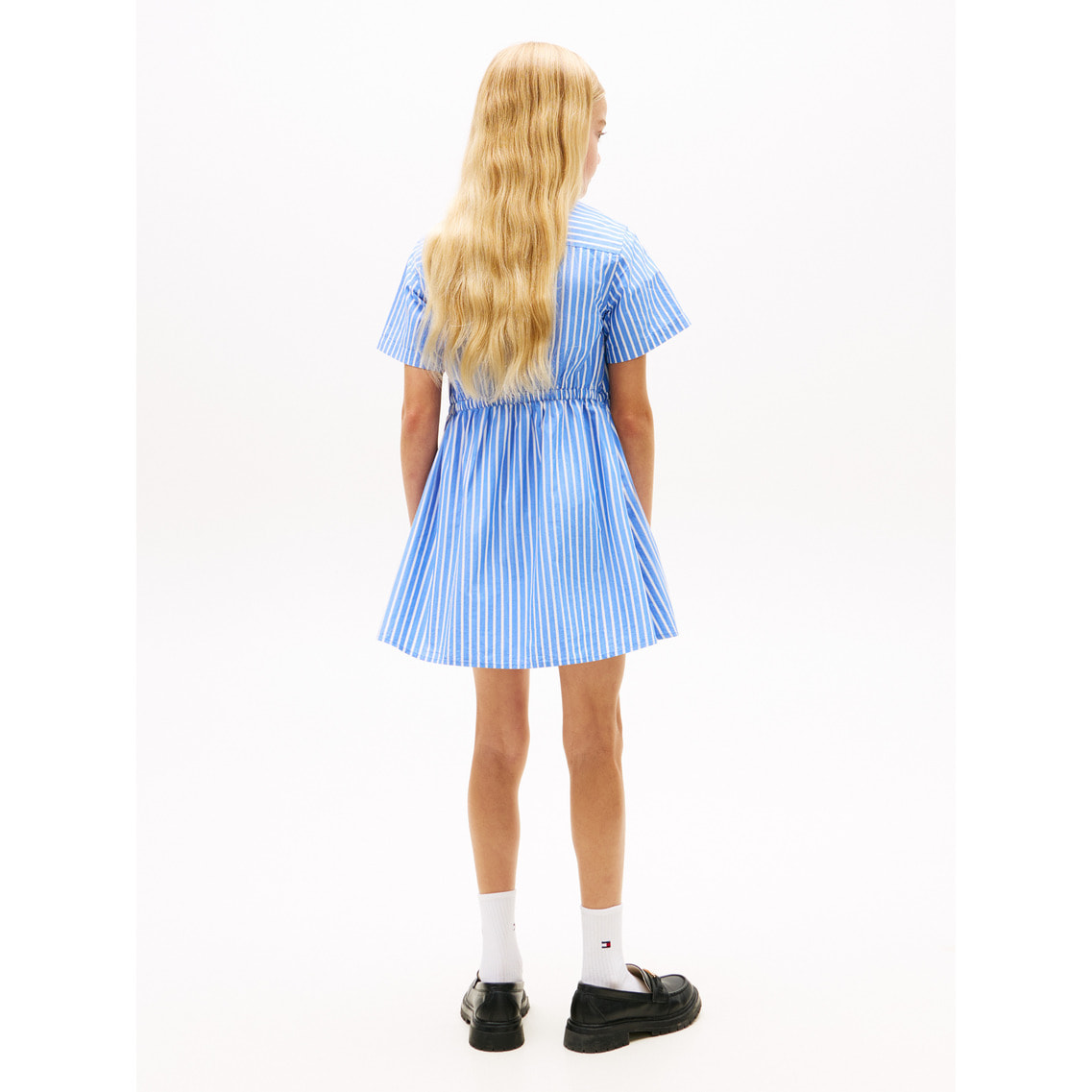 GIRLS コットンポプリンストライプ柄シャツワンピース | トミー 