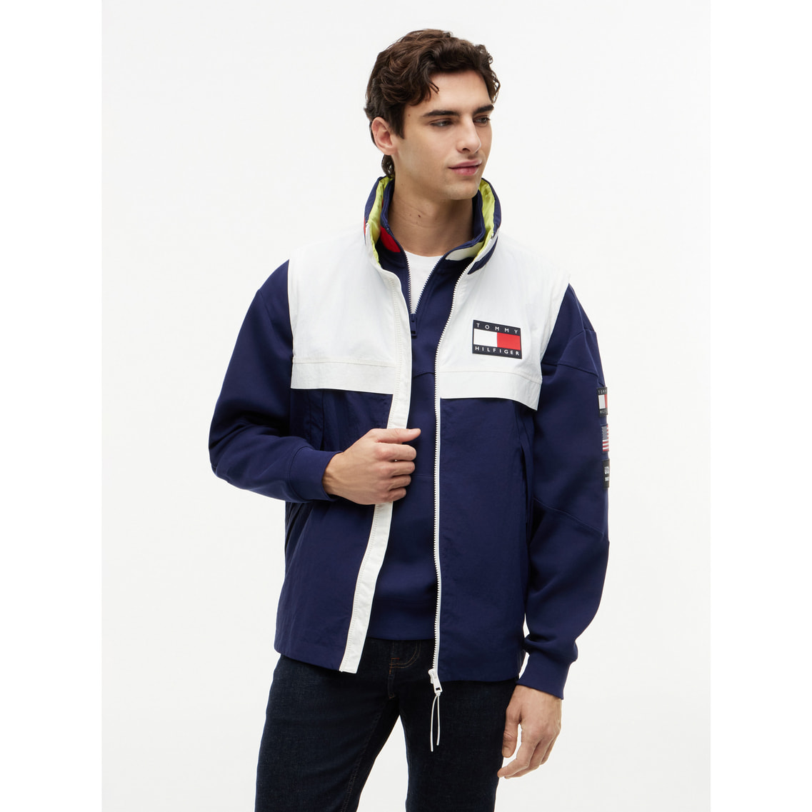 トミーヒルフィガージャケットin HAWAII Tommy x U.S. SailGP Team カラーブロックジップアップジャケット