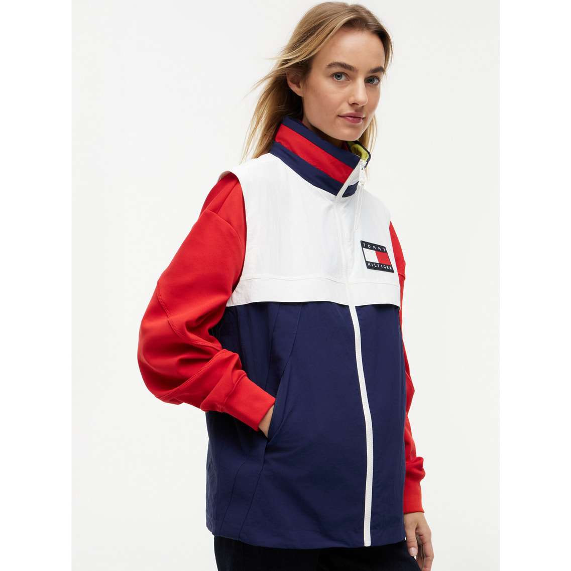 Tommy x U.S. SailGP Team カラーブロックジップアップジャケット