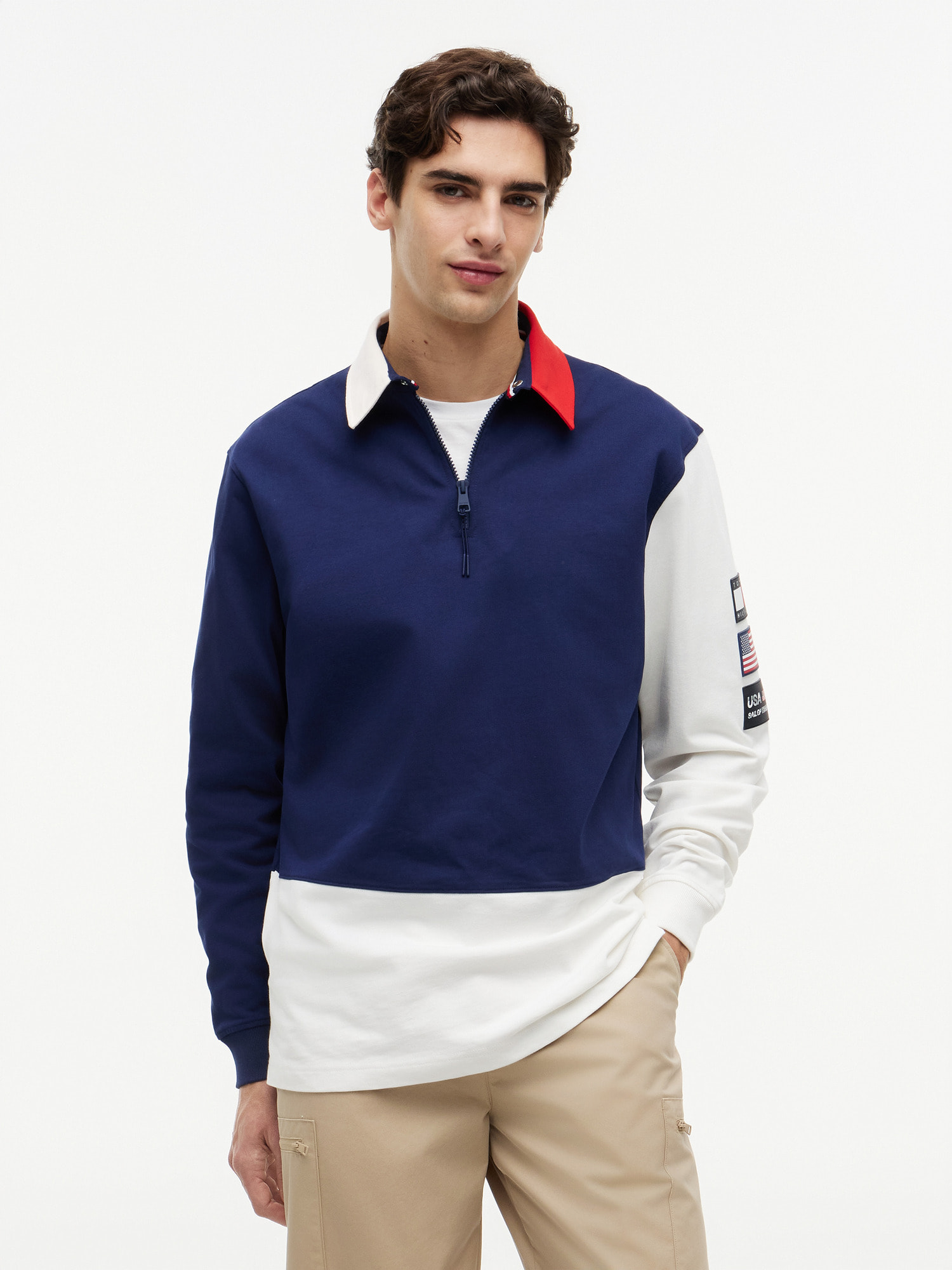Tommy x US Sail GP カラーブロックラガーシャツ | トミー