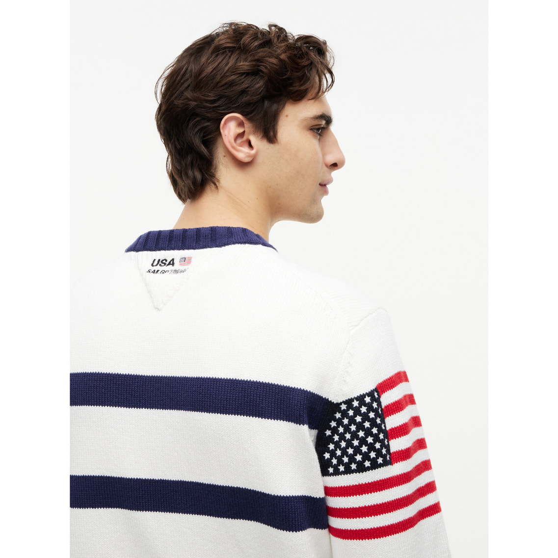 Tommy x U.S. SailGP Team マリンストライプクルーネックニット