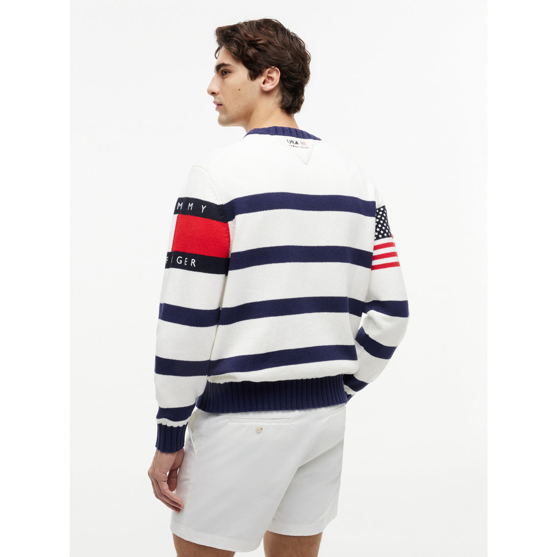 Tommy x U.S. SailGP Team マリンストライプクルーネックニット