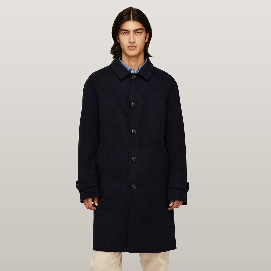 nae Wool&Cashmere Long Coat_Gray コート Paisley wool and nae Wool&Cashmere Long Coat_Gray コート Paisley wool and