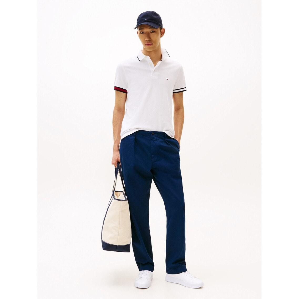 2点でさらに10％OFF】フラッグカフスリムフィットポロシャツ
