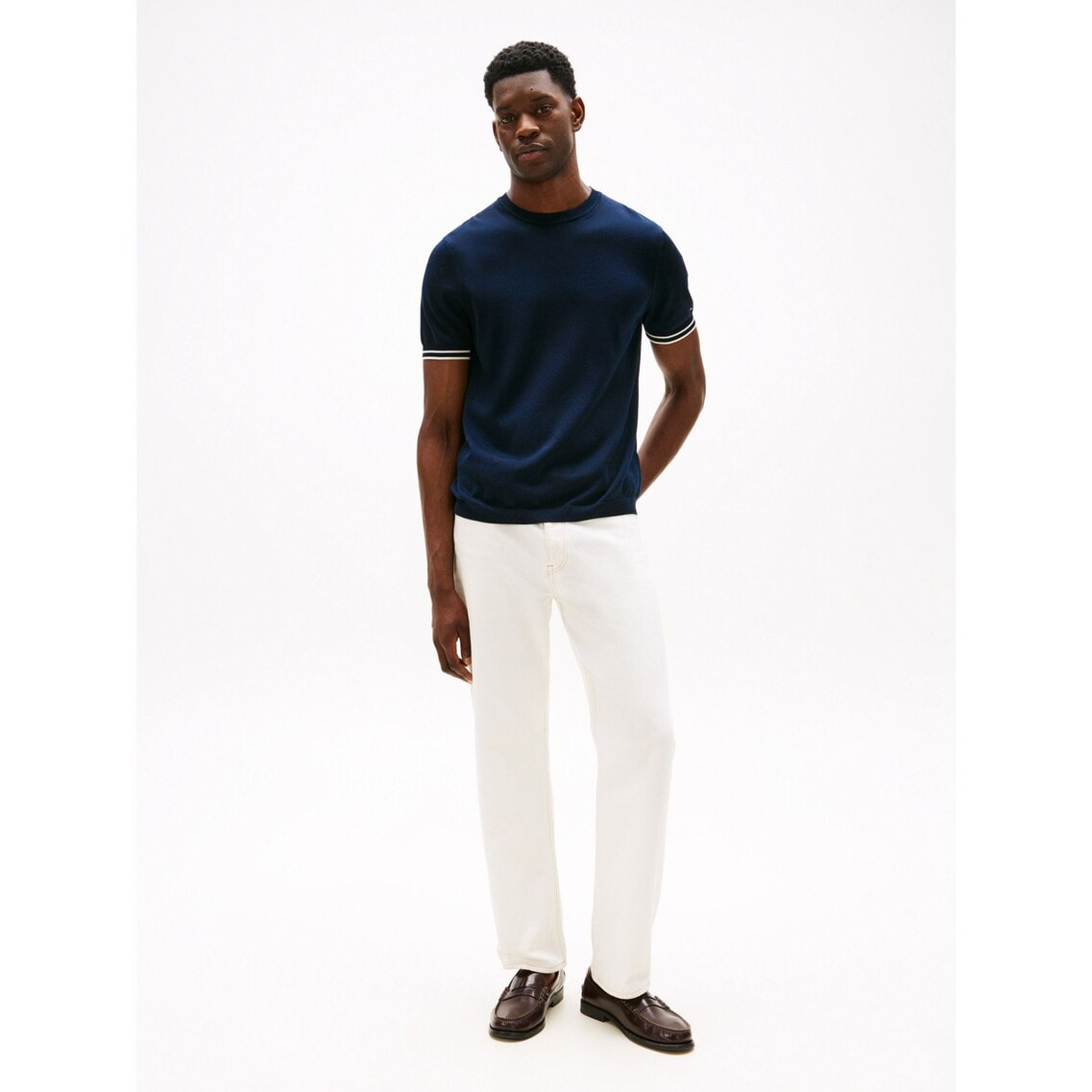 3点でさらに10％OFF】ティッピングストライプTシャツ | トミー