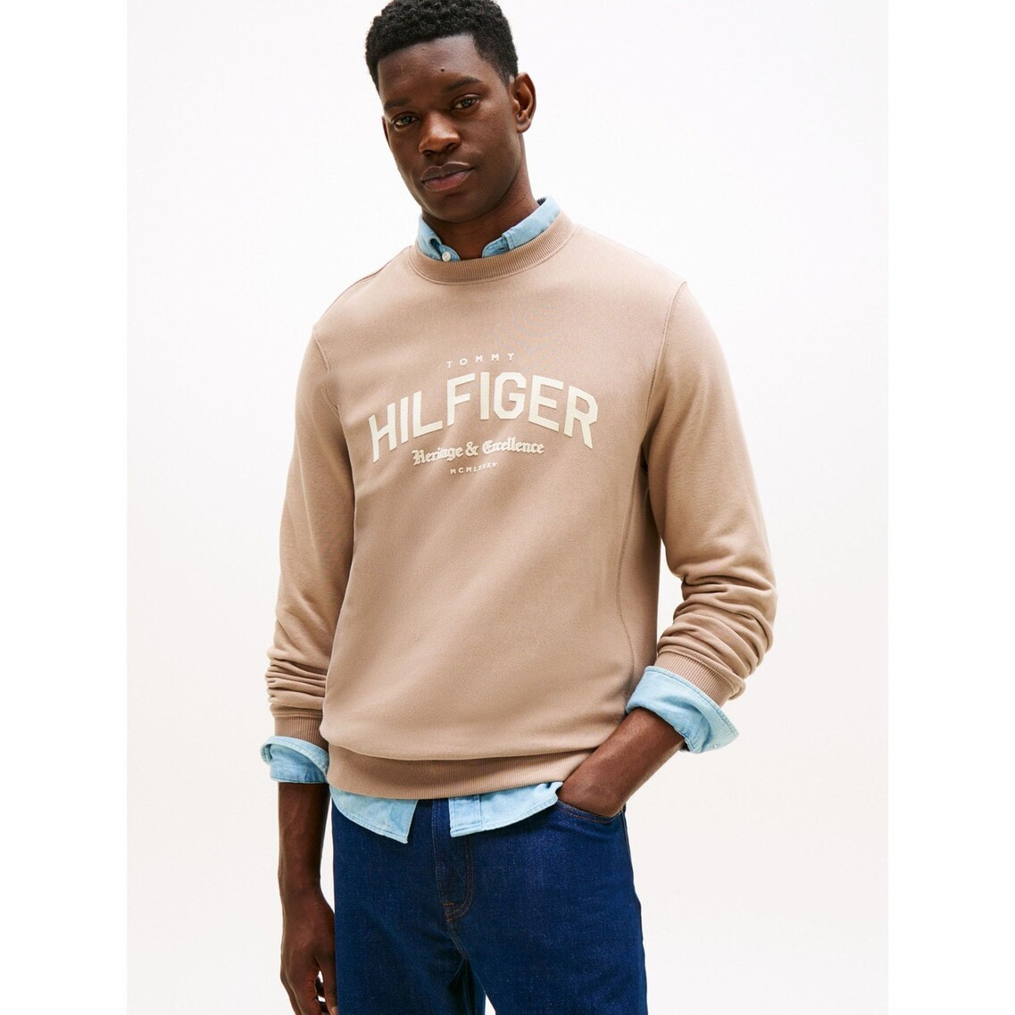 2点でさらに10％OFF】ヒルフィガーロゴアーチクルーネックスウェット