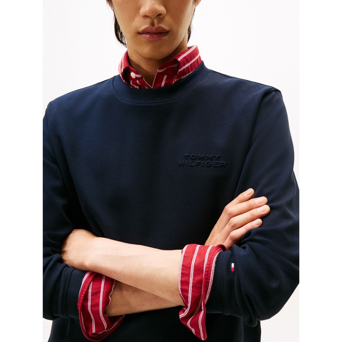 トミーヒルフィガー　ネイビー トレーナー オーガニックコットン TOMMY HILFIGER トミーヒルフィガー トレーナー スウェット