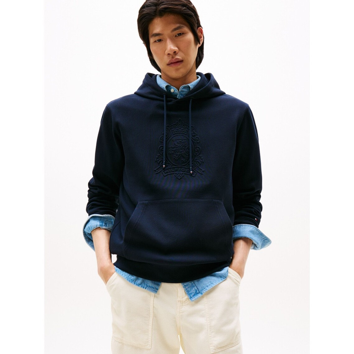 【トミーヒルフィガー】美品　サイズL ベスト　ロゴ付き　フード取り外し可 楽天市場】トミーヒルフィガー TOMMY HILFIGER ダウンベスト