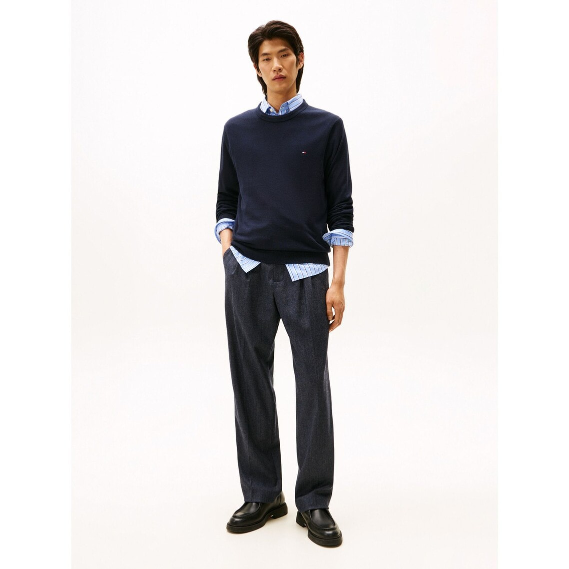 コットンシルクカシミヤクルーネックセーター | トミー ヒルフィガー