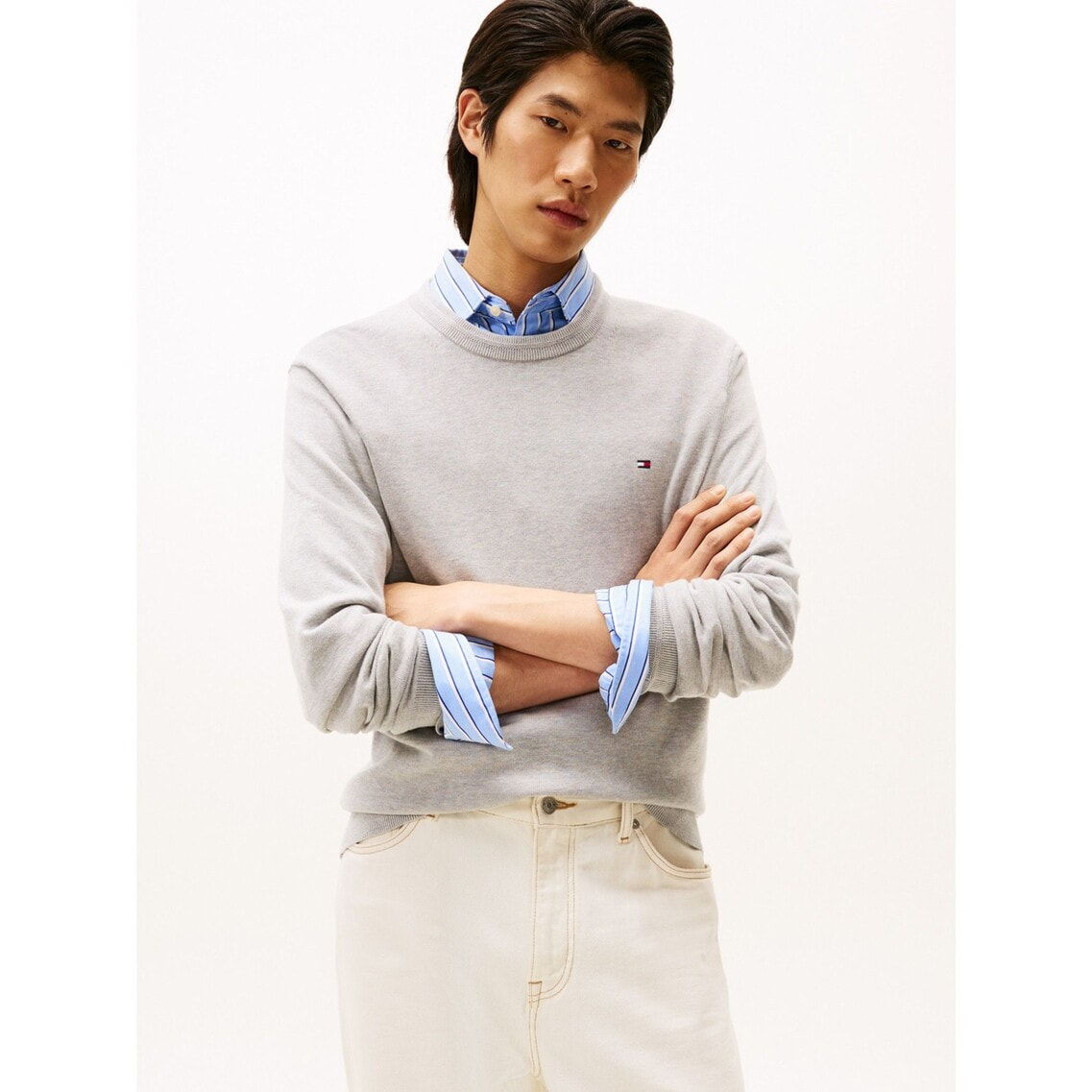  ★トミーヒルフィガー★9.5型★３点式★美品★ アルパカブレンドビッグフラッグクルーネックセーター | トミー