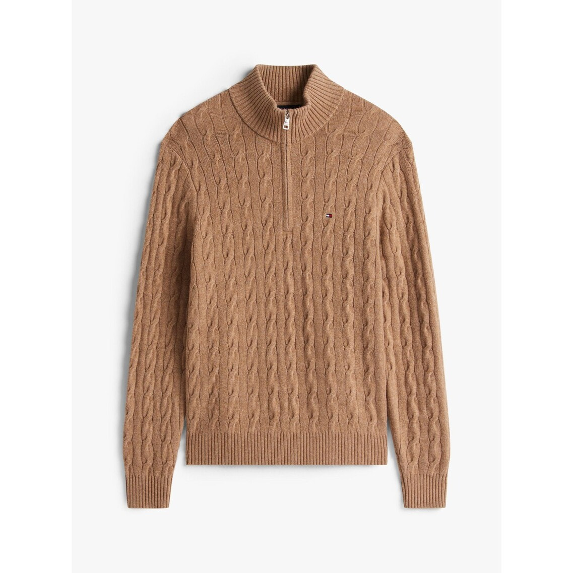 ラムウールブレンドケーブルハーフジップセーター | トミー