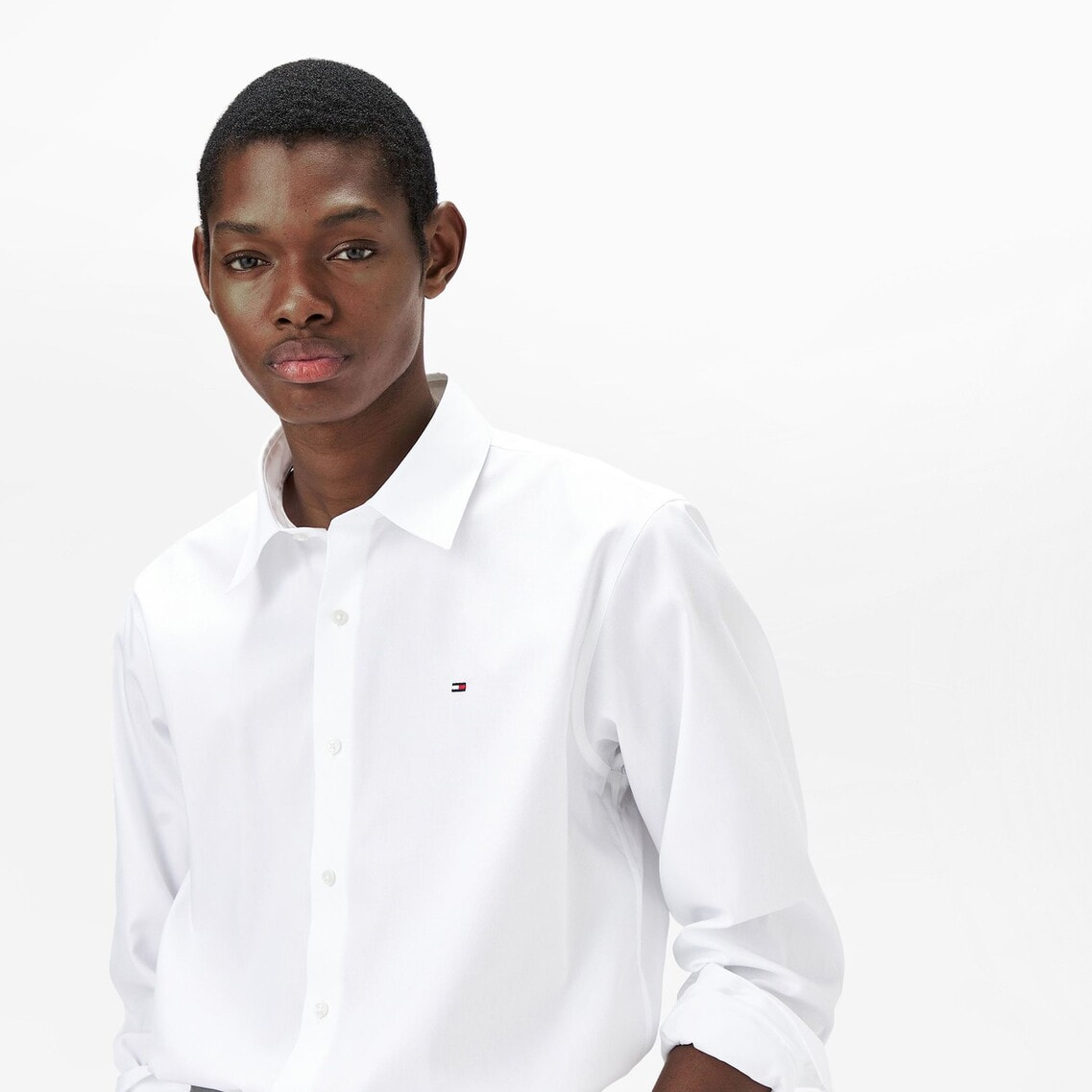 ノンアイロンソリッドロングスリーブシャツ | トミー ヒルフィガー