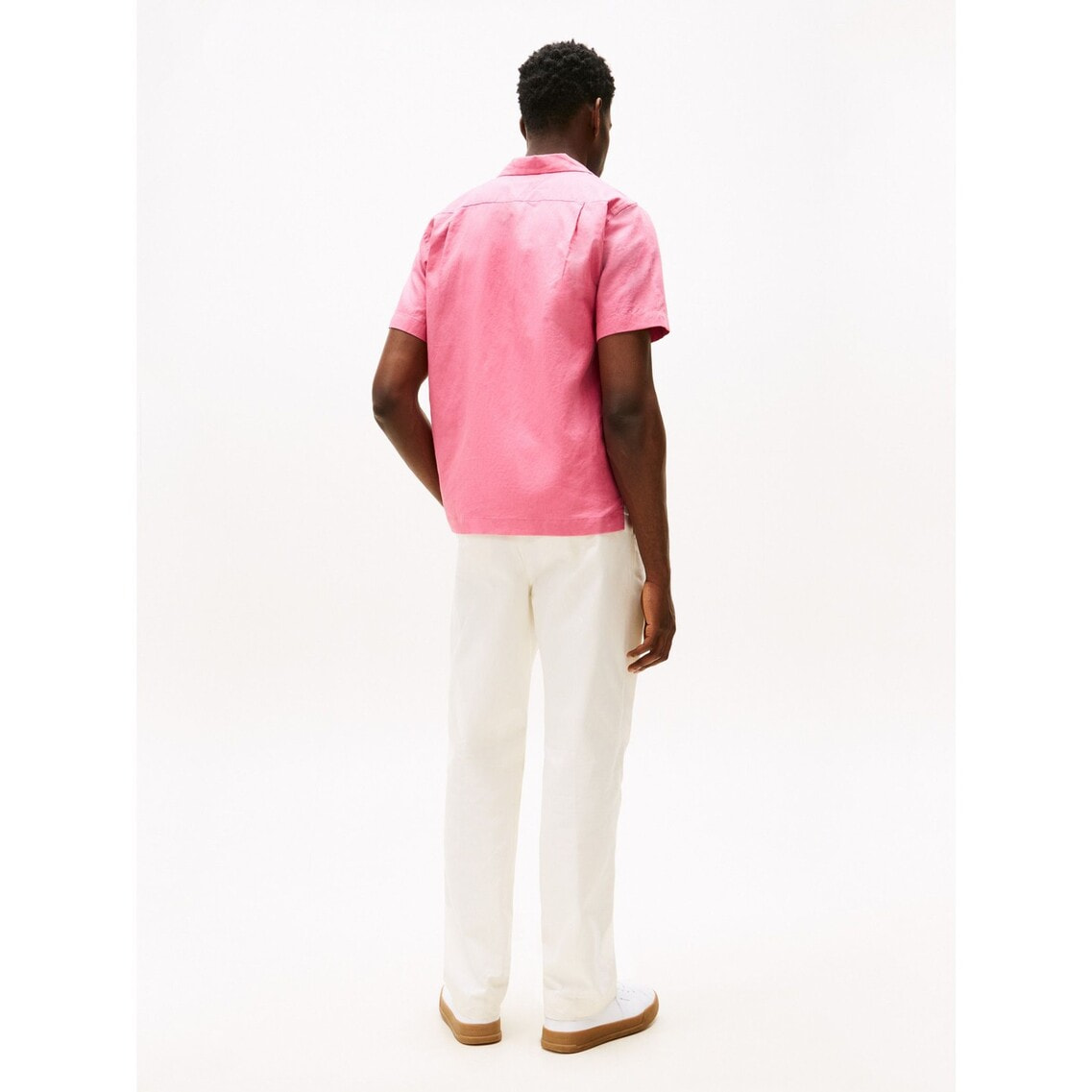 リネンブレンドソリッドショートスリーブシャツ | トミー ヒルフィガー