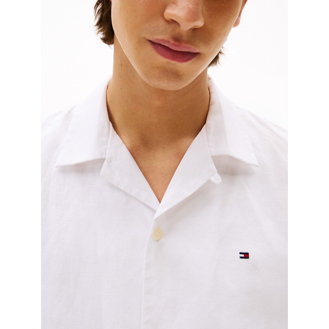 トミーヒルフィガー【CLASSY.掲載アイテム】リネンショートスリーブシャツ TOMMY HILFIGER ブラウス シャツ 「FUDGE掲載」「CLASSY掲載
