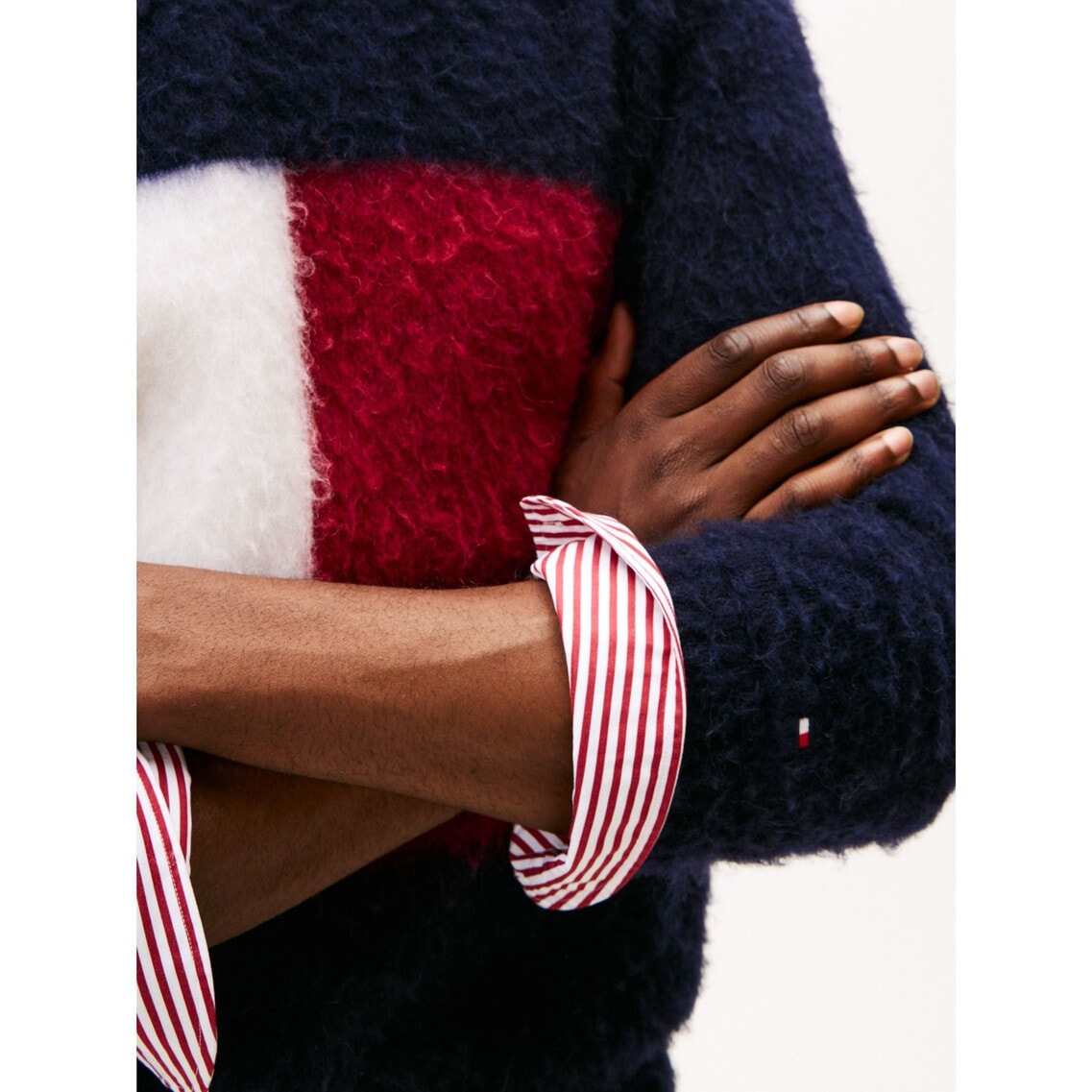 アルパカブレンドビッグフラッグクルーネックセーター | トミー