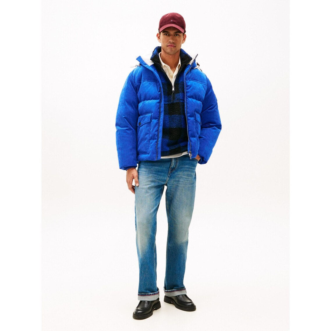 【S】 JEANS コーデュロイパデッドジャケット ダウン　ネイビー セール】コーデュロイパデッドジャケット（その他アウター