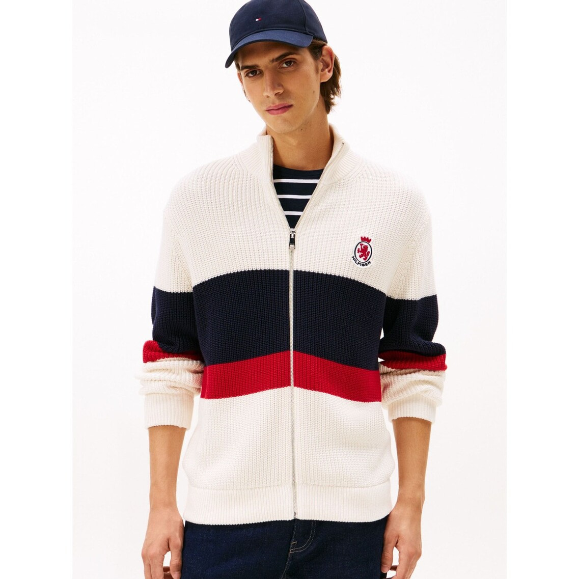 新品トミーヒルフィガー2WAYジップアップカーディガン TOMMY HILFIGER｜2WAYケーブルジップアップカーディガン | Rakuten