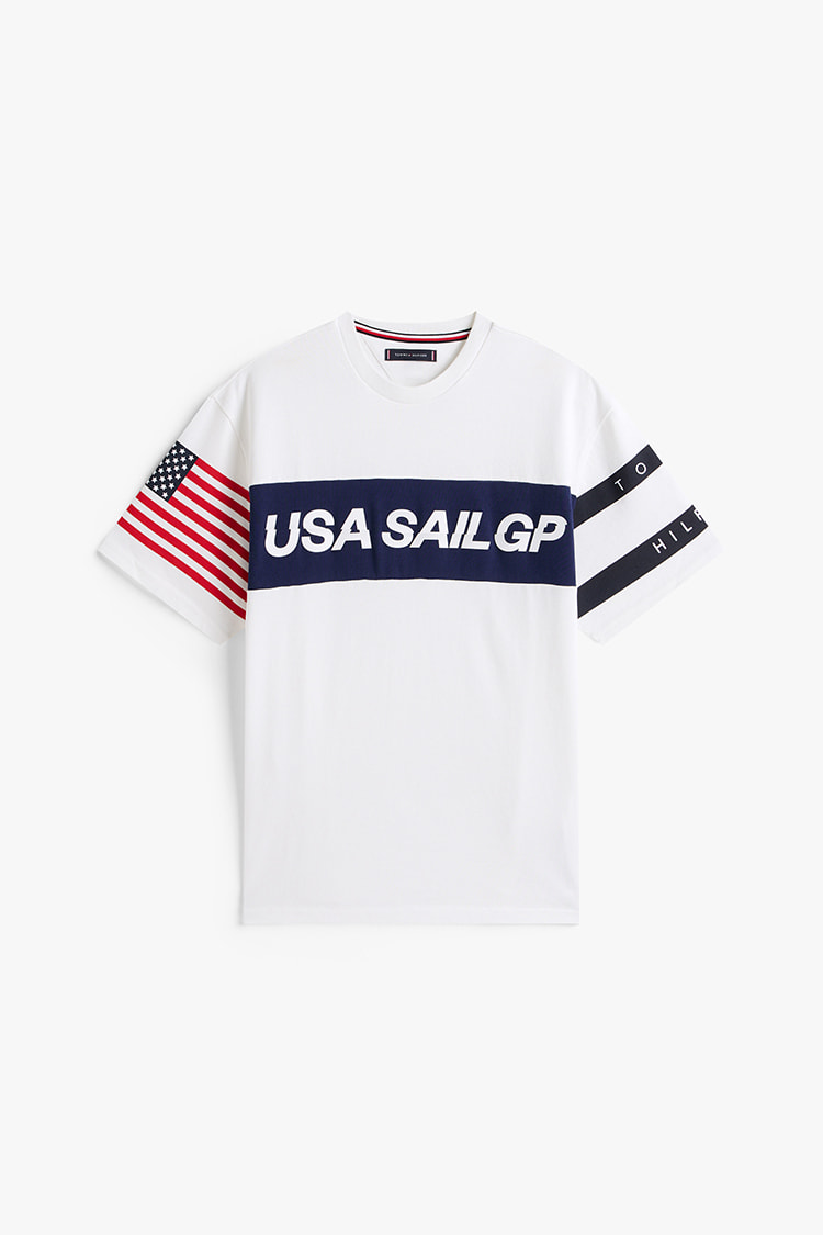 ☆今季・美品☆トミーヒルフィガー スケルトンフラッグ 裏地付ZIPセ－タ－ U.S. SailGP フラッググラフィックTシャツ | トミー