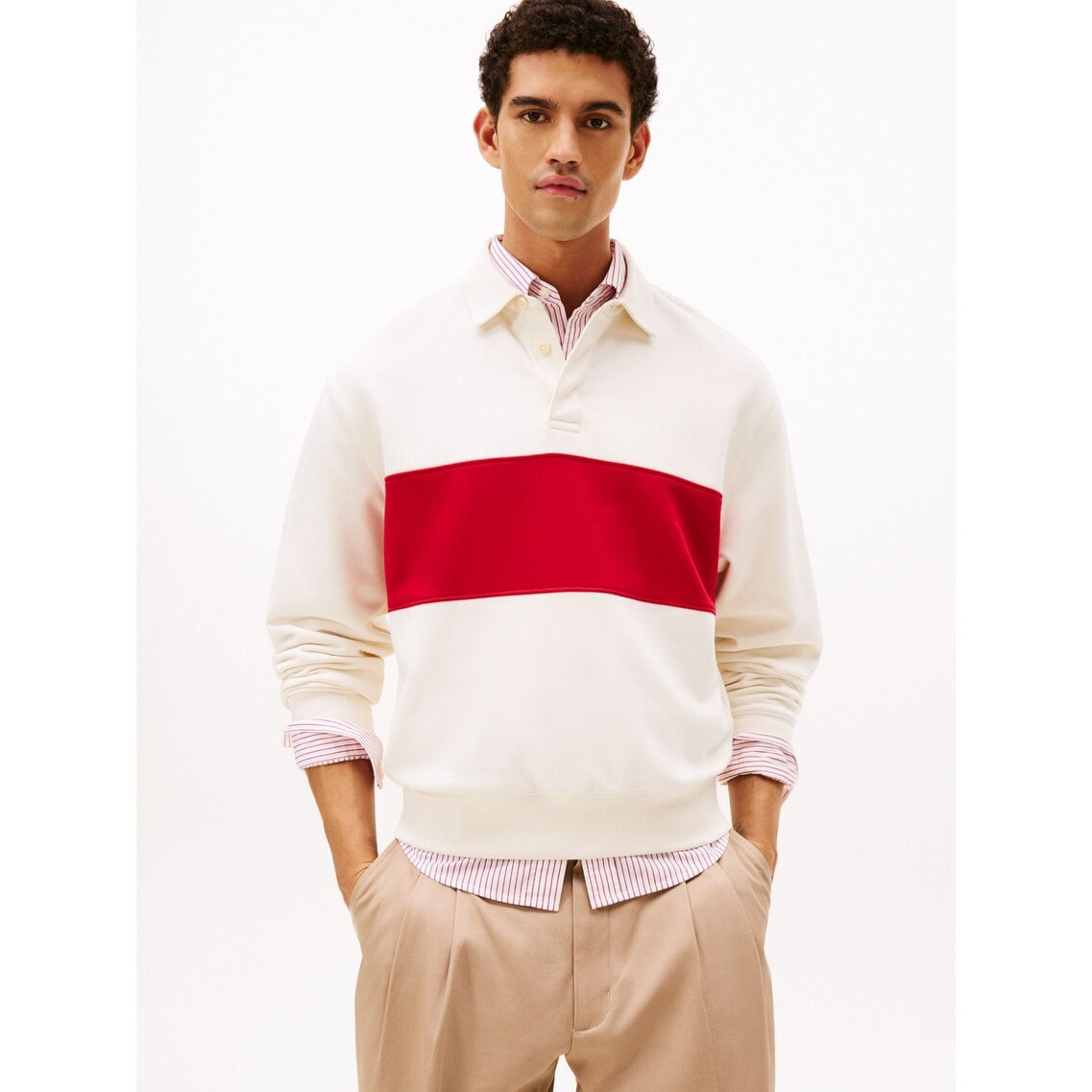 フリースカラーブロックラガーシャツ | トミー ヒルフィガー | トミー