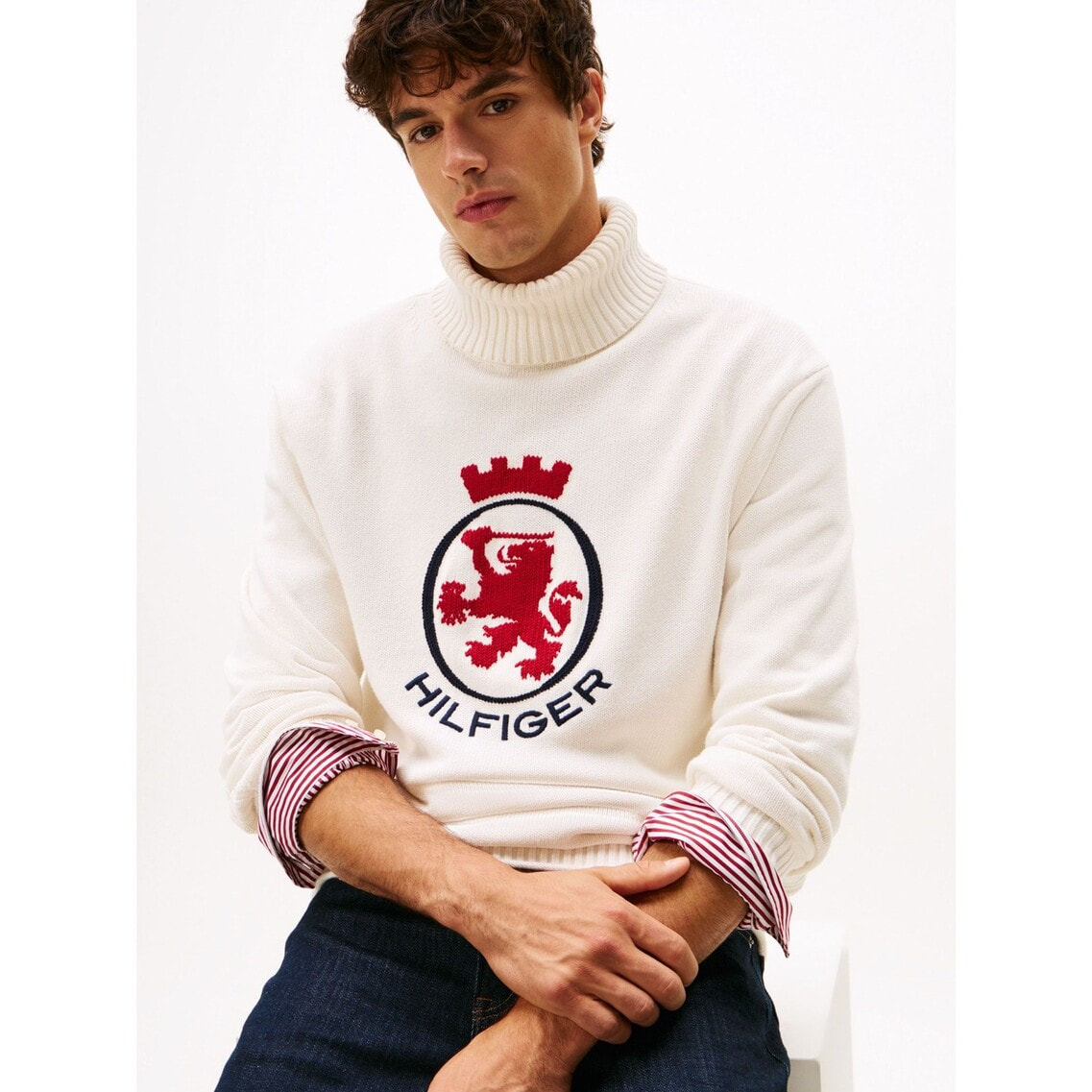 BUYEEページ 26cm グラフィックロールネックセーター | トミー ヒルフィガー