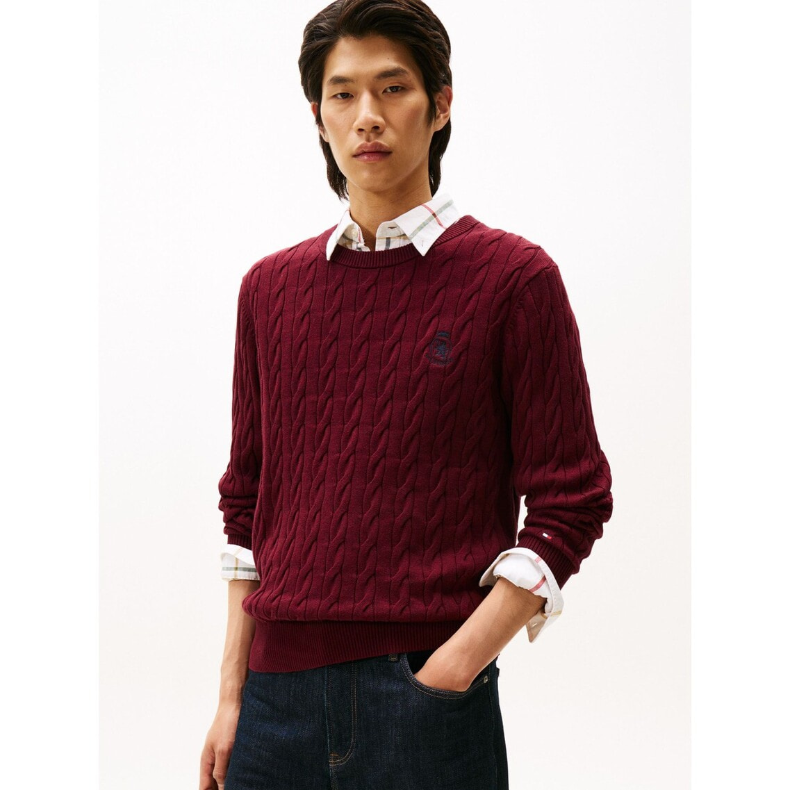 トミー ヒルフィガー（ ）/クラシックコットンケーブルクレストクルーネックセーター クラシックコットンケーブルクレストクルーネックセーター | トミー