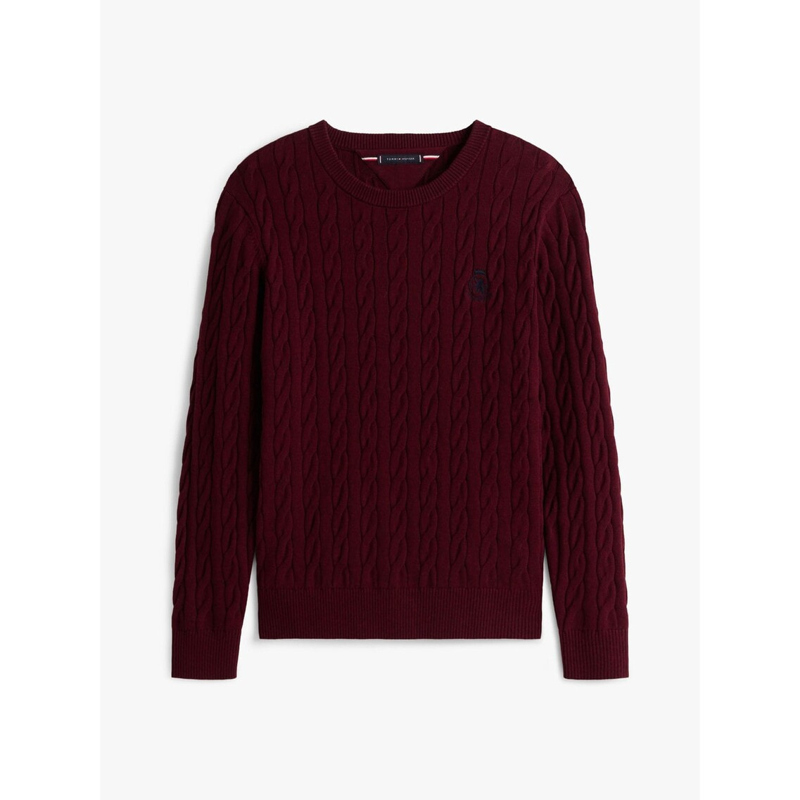 クラシックコットンケーブルクレストクルーネックセーター | トミー
