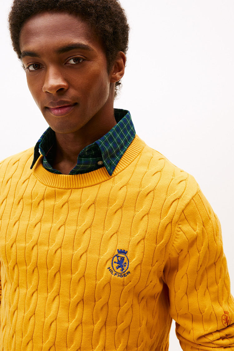 【トミーヒルフィガー】人気シャギーニット×ロゴ総柄 長袖ゴルフニットセーターXL TOMMY HILFIGER トミーヒルフィガーゴルフ GOLF ゴルフウェア