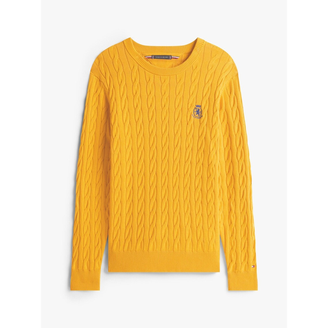 クラシックコットンケーブルクレストクルーネックセーター | トミー