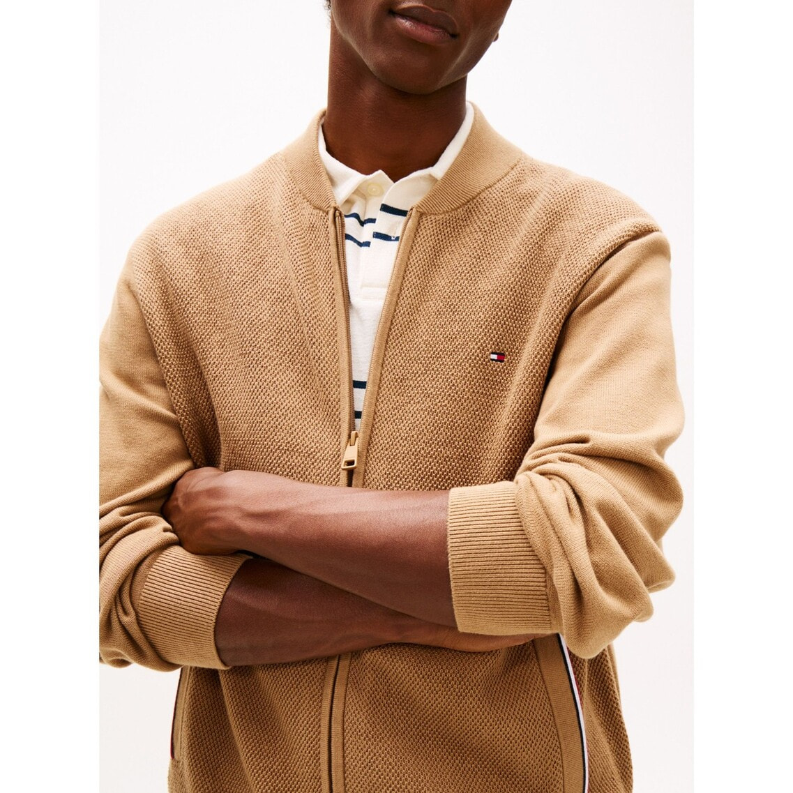 テクスチャードジップアップボンバージャケット | トミー ヒルフィガー