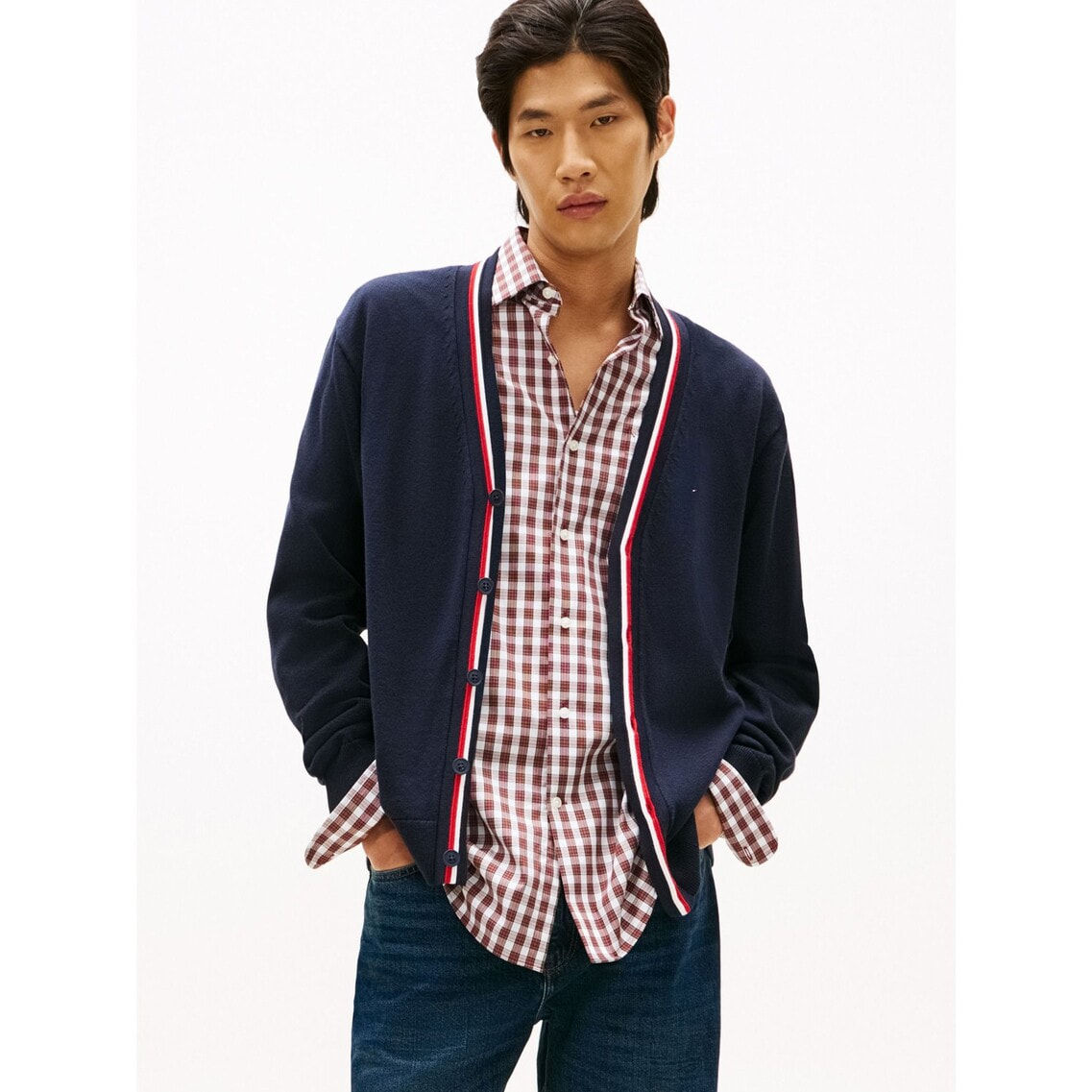 【NEW】トミー ヒルフィガー（ ）/シグネチャートリムカーディガン シグネチャートリムカーディガン | トミー ヒルフィガー | トミー