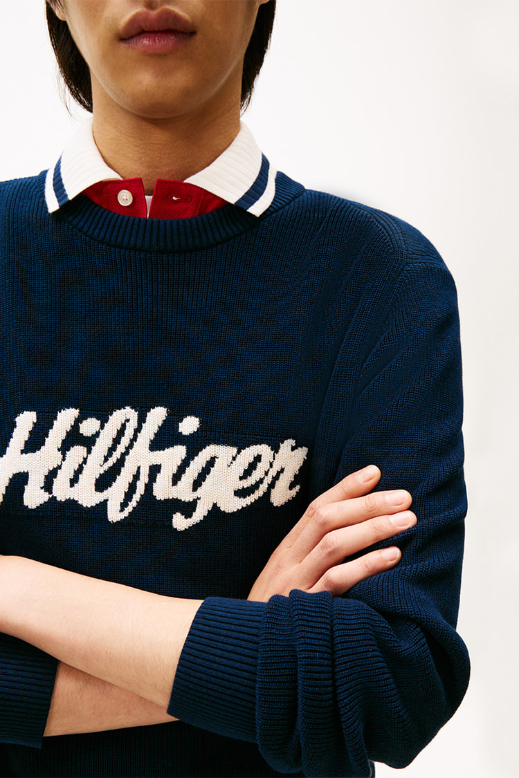 トミーネイビー チェック柄 セーター 楽天市場】【SALE／50%OFF】メランジフラッグセーター TOMMY JEANS