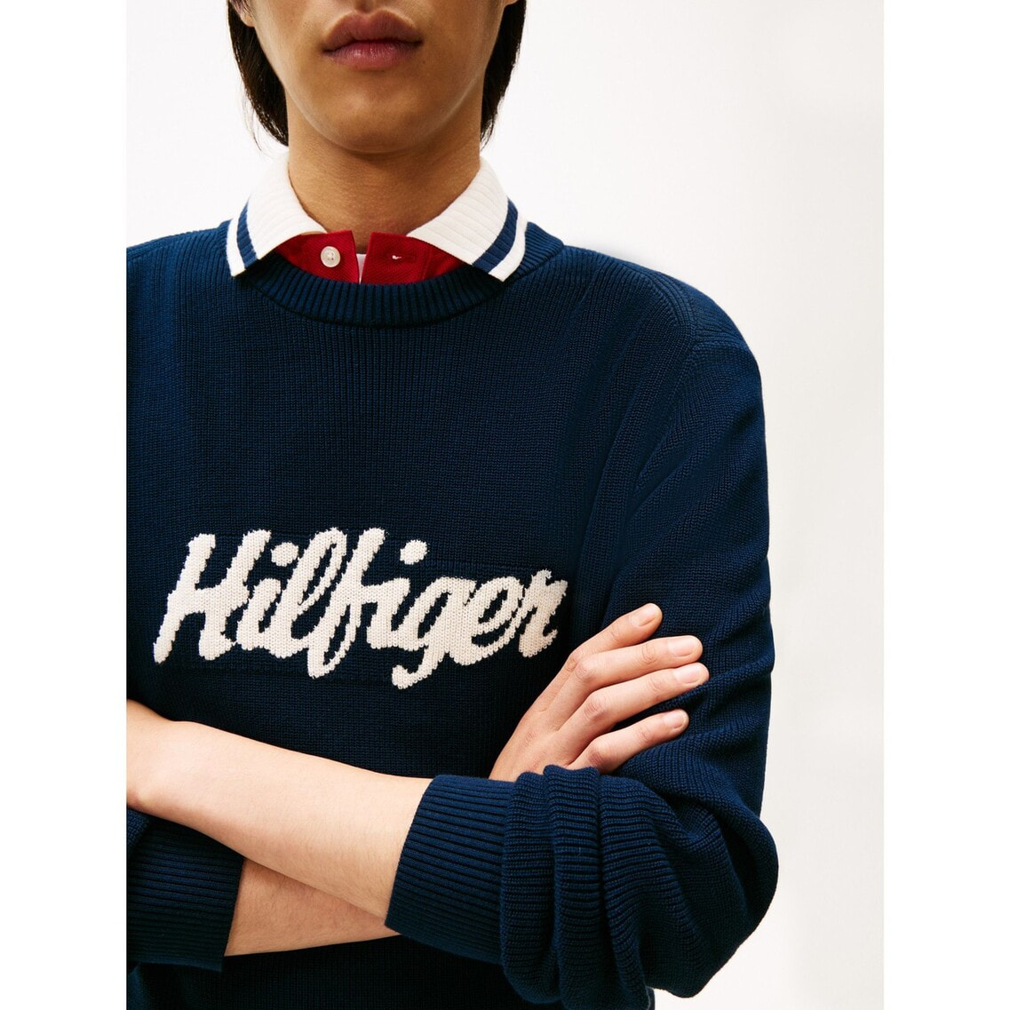 シーズナルグラフィックコットンクルーネックセーター | トミー