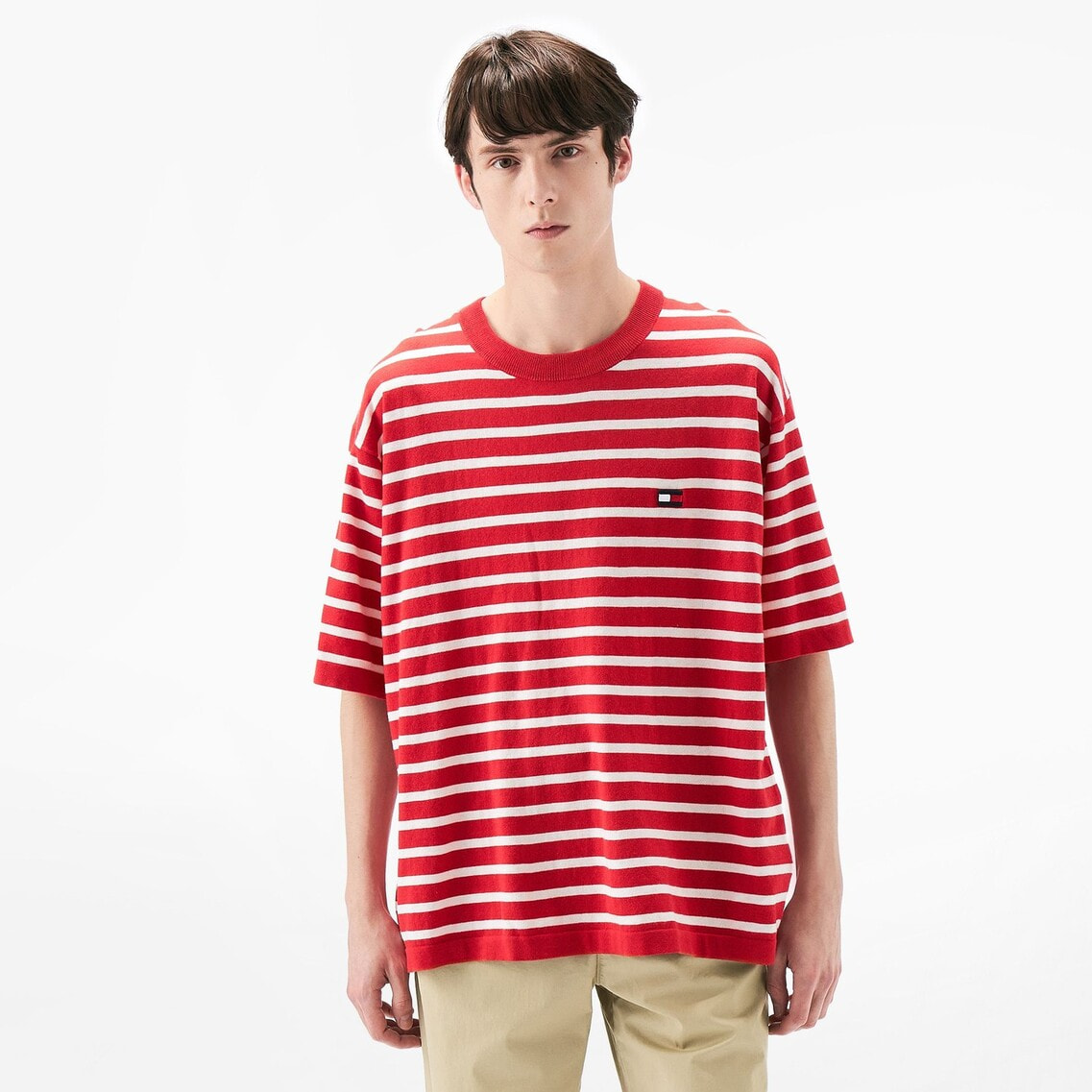 関税込* *ヒルフィガー リンガーニット Tシャツ 2点でさらに10%OFF】リンガーニットTシャツ | トミー