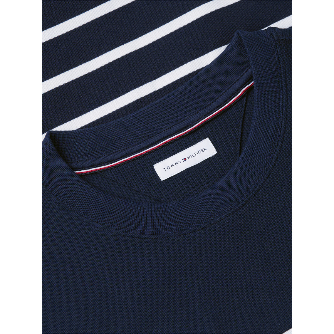 ジャカードストライプリラックスクルーネックTシャツ | トミー