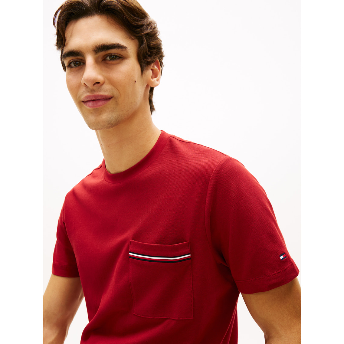 2点でさらに10％ off】グローバルストライプピケポケットTシャツ
