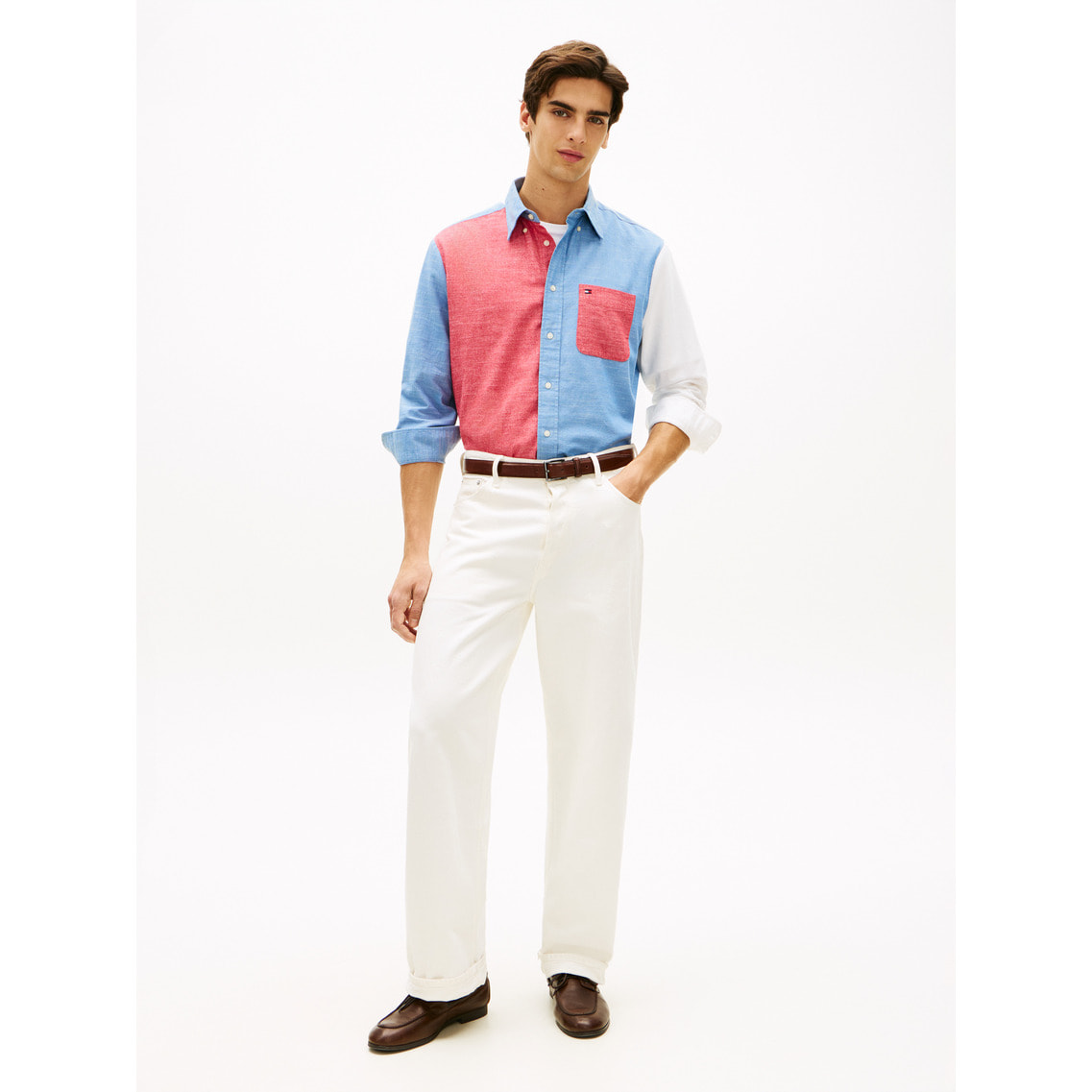2点でさらに10％ off】シャンブレーブロッキングクラシックフィット 
