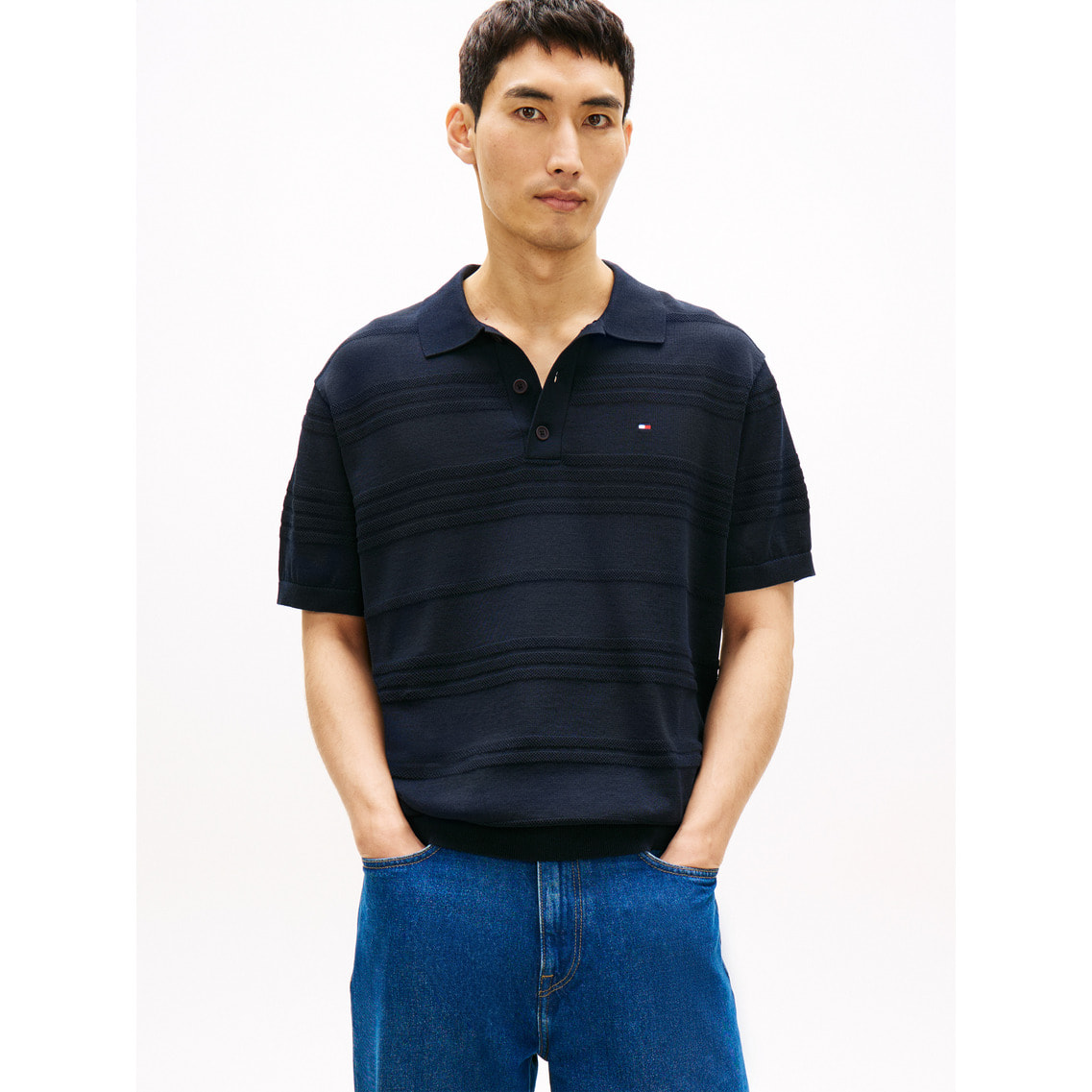 2点でさらに10％ off】コットンブレンドショートスリーブポロニット