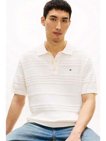 トミーヒルフィガー アイボリー 半袖セーター 春新作☆TOMMY トミーヒルフィガー☆半袖 薄手ニット (Tommy Hilfiger