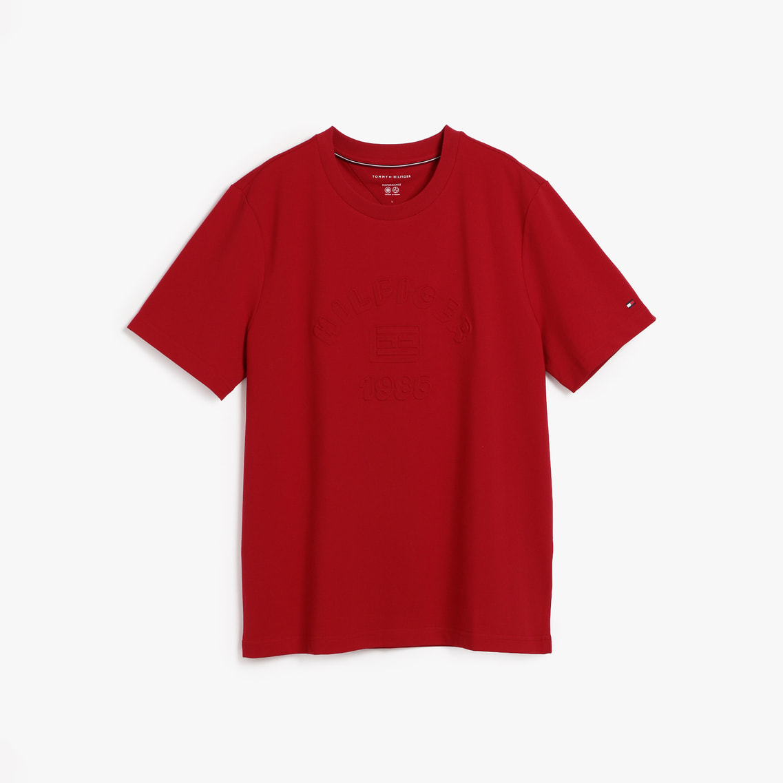 トミーヒルフィガー   新品 L Red アイコンピケインターロックグラフィックTシャツ | トミー