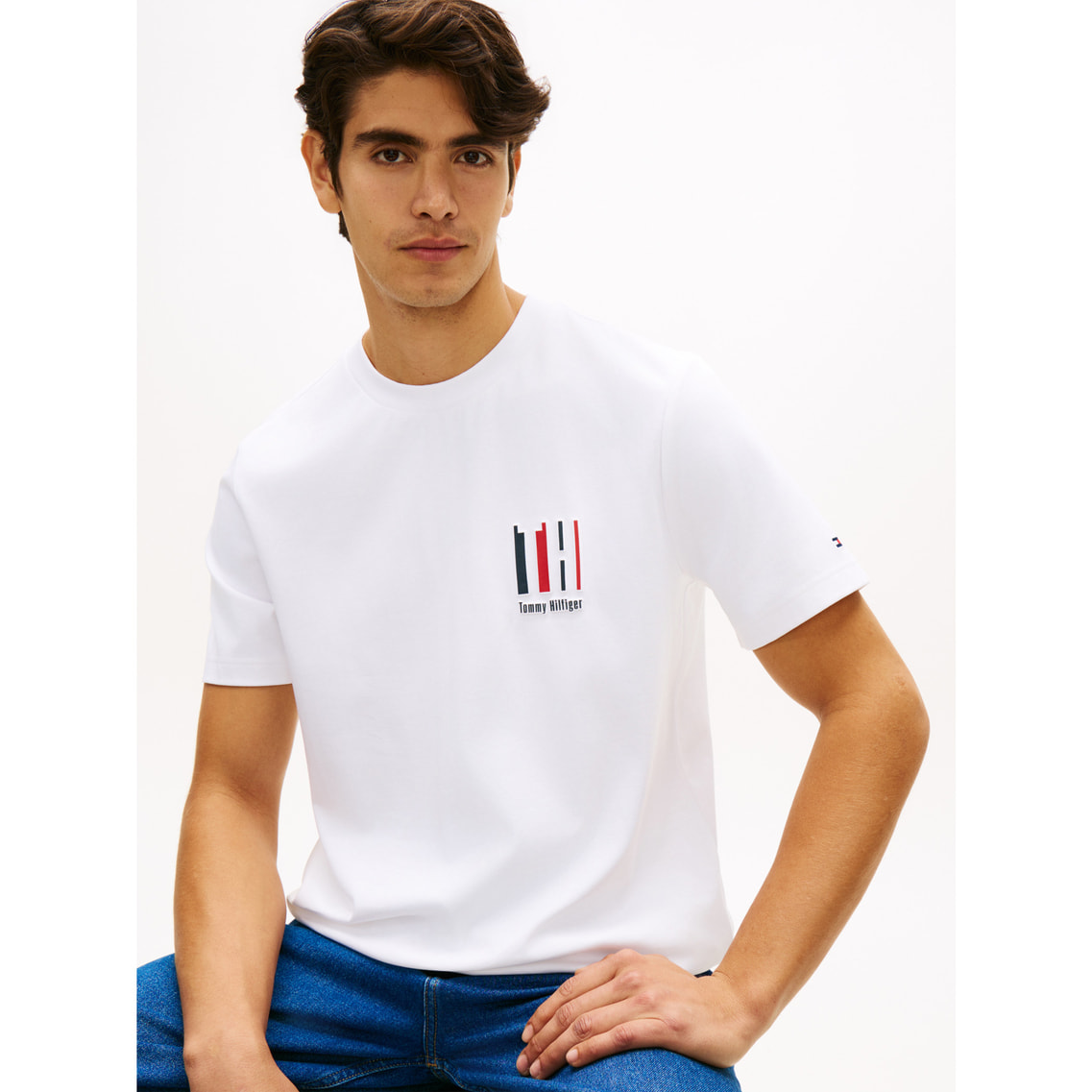 トミー　メンズ　BLK M アイコンインターロックエンボスTシャツ | トミー ヒルフィガー