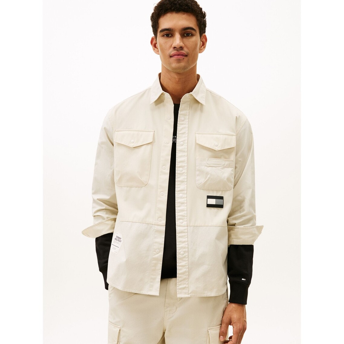 3点でさらに10％OFF】ミックスファブリックユーティリティシャツ