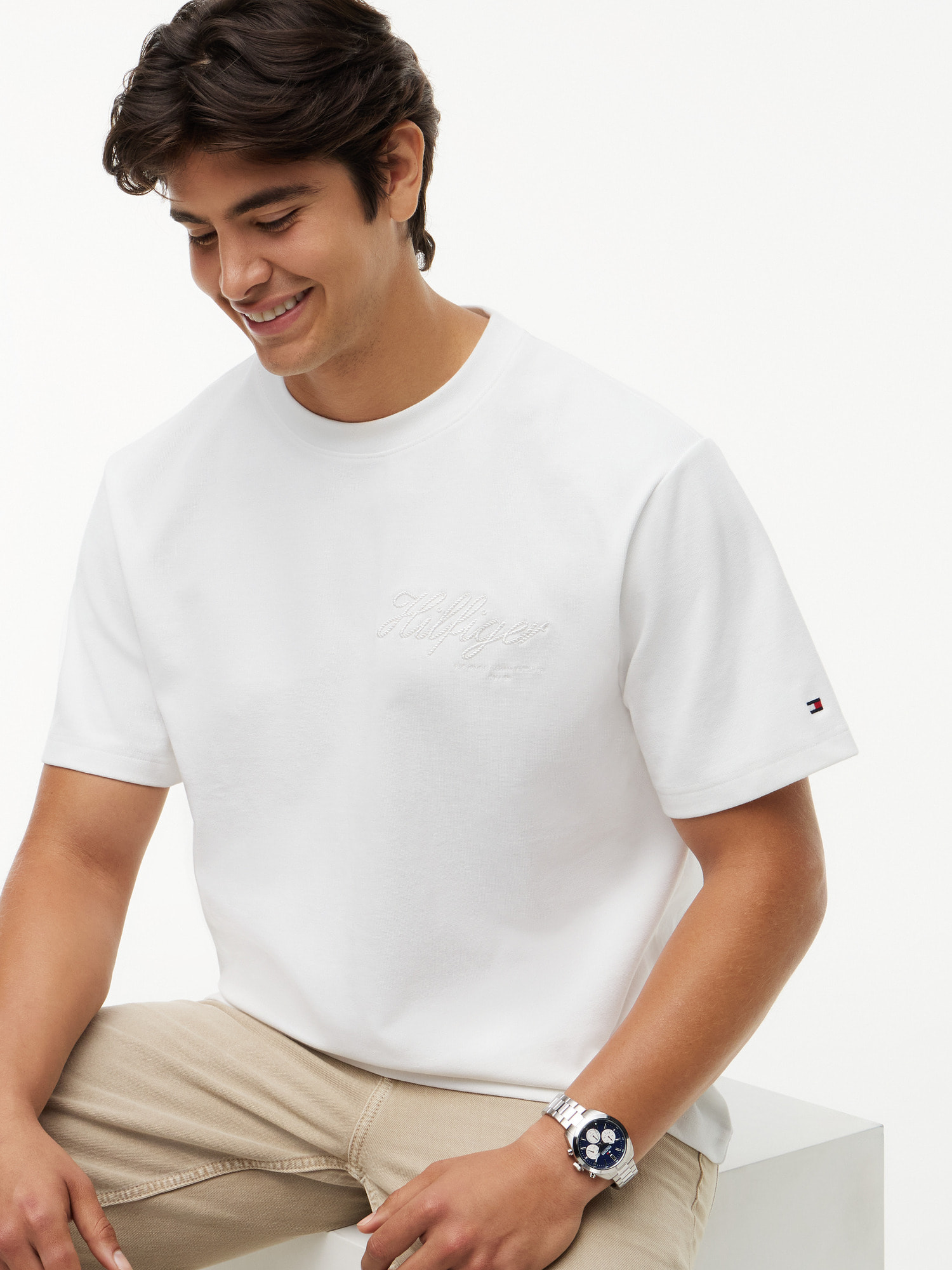 ジャカードロープロゴ入りリラックスTシャツ | トミー ヒルフィガー