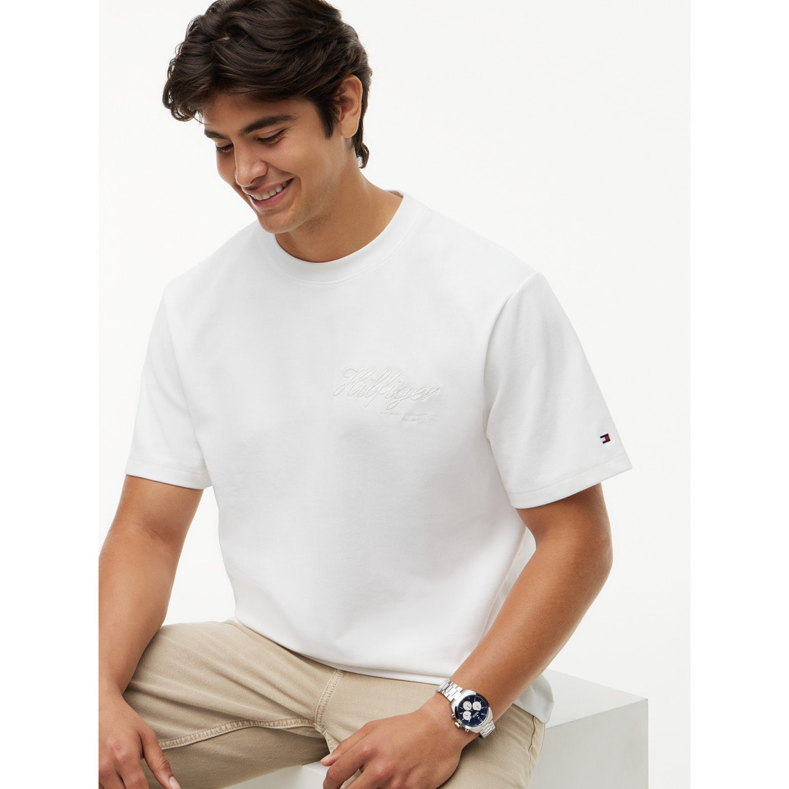 ジャカードロープロゴ入りリラックスTシャツ | トミー ヒルフィガー