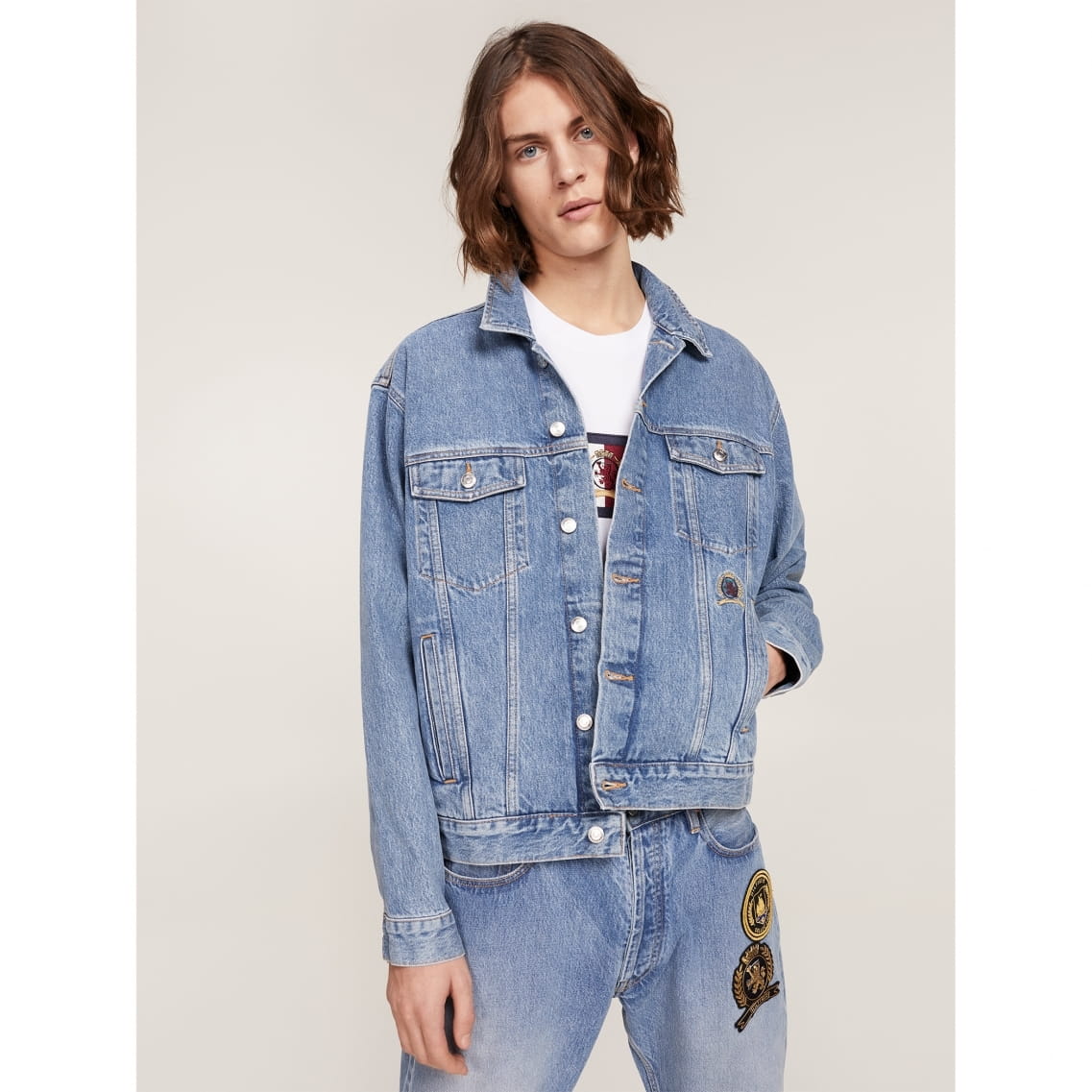 tommy hilfiger flag denim jacket