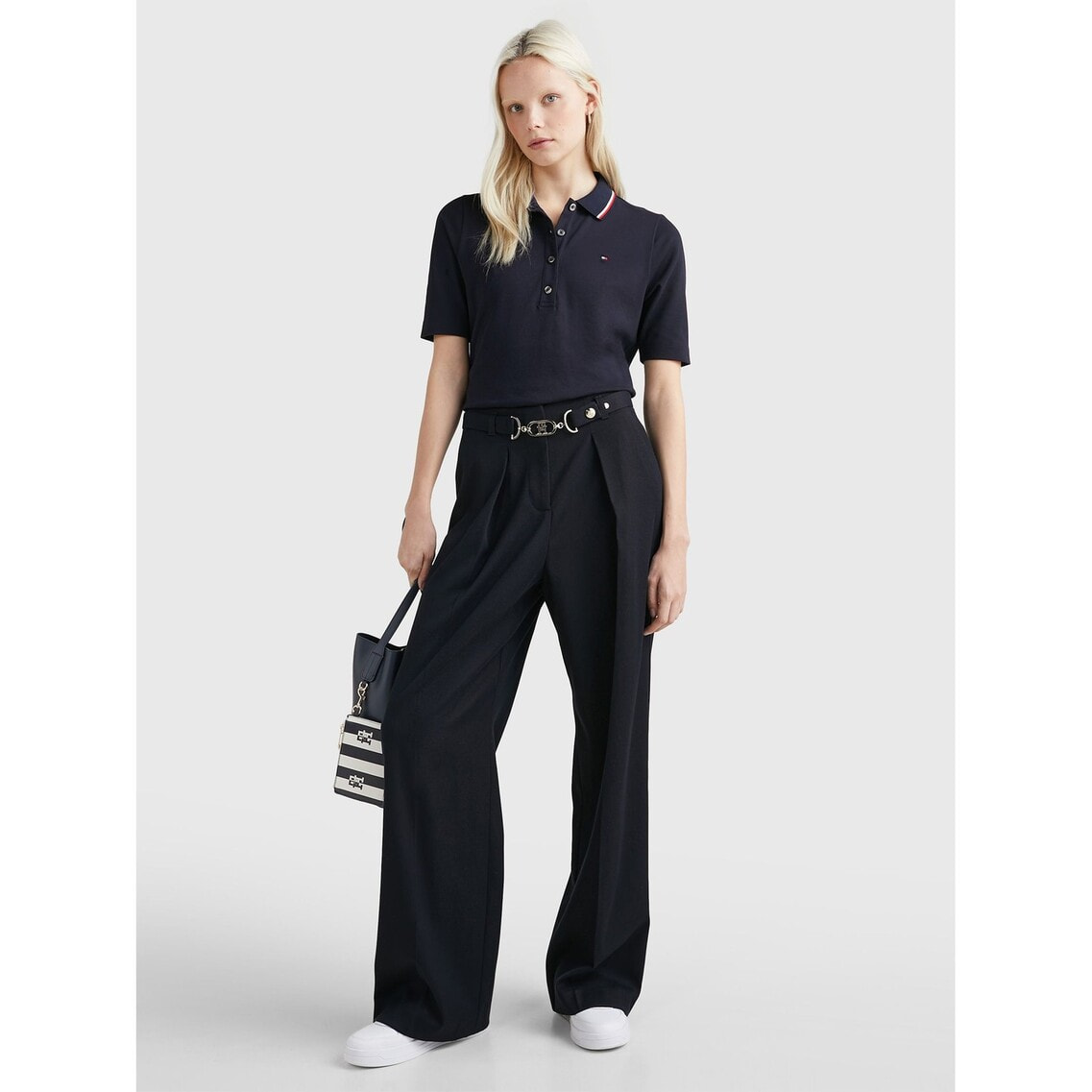 【国内発送】ラベル マルチス トライプ ポロ ワンピース MAISON KITSUNE ラベル マルチス トライプ ポロ ワンピース