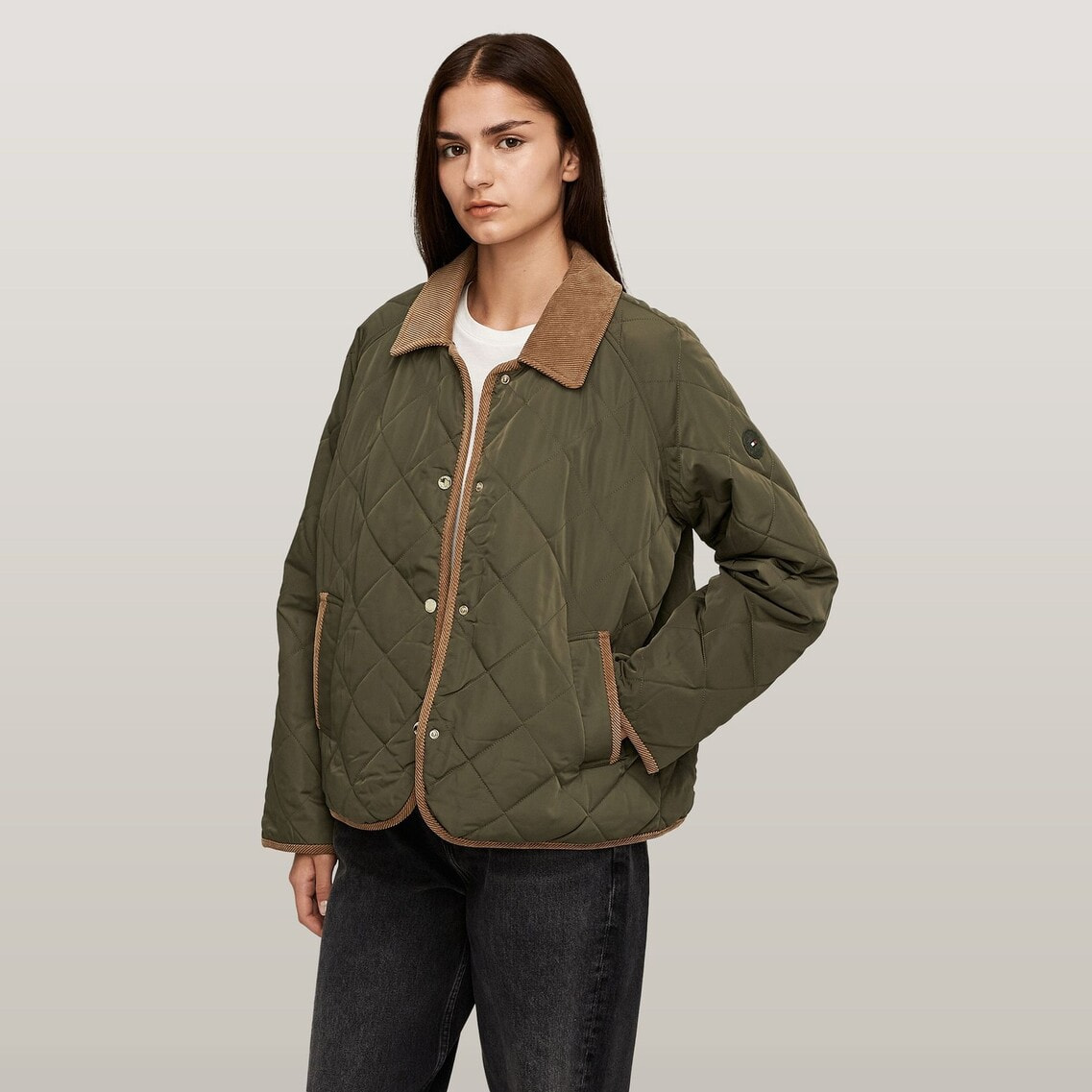 JUSGLITTY　袖パールジャケット　キャメル JUSGLITTY 袖パールジャケット キャメル JUSGLITTY（ジャス