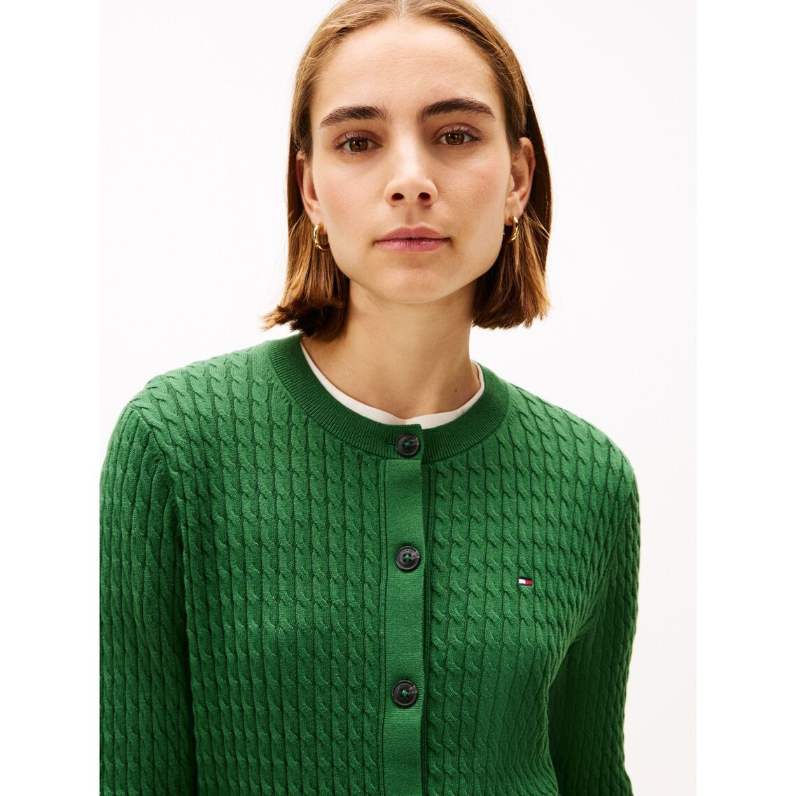 すーさん TOM FORD ケーブルニット カーディガン グレー 48 L カノコクルーネック ニットカーディガン レディース(M グレー